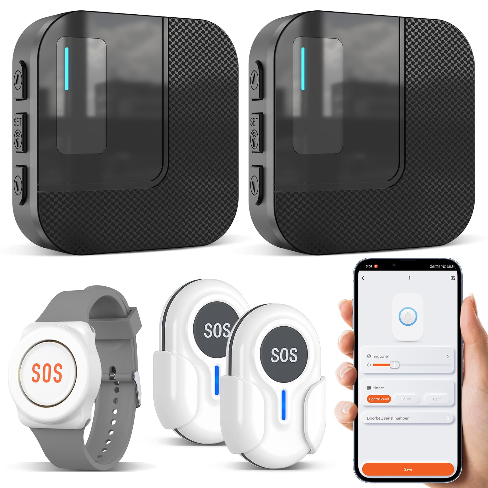 DAYTECH Botón de emergencia para personas mayores en el teléfono móvil, WiFi Tuya Smart Seniors Botón de emergencia Sistema de alerta, llamada de emergencia para pacientes mayores discapacitados