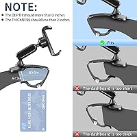 Vista 2 de Multifunctional Car Dashboard Mobile Phone Holder, 360 Degree Rotation Universal Dash Clip Cellphone Mount for 4-7 inch Smartphones (Black)