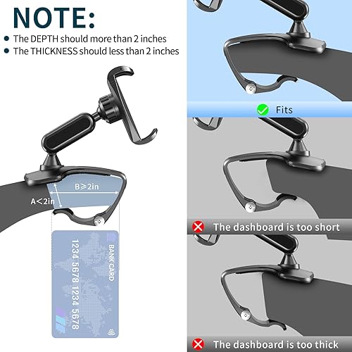 Miniatura 2 de Soporte multifuncional para teléfono móvil para tablero de instrumentos de automóvil, rotación de 360 grados, soporte universal para teléfono