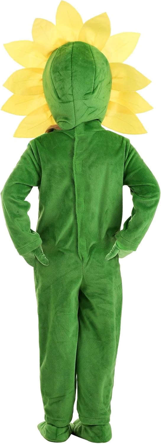 Flower Toddler Costume - Jumpsuit, Hood, Mitts, and Shoe Covers with Petal Hood & Leaf Neckline