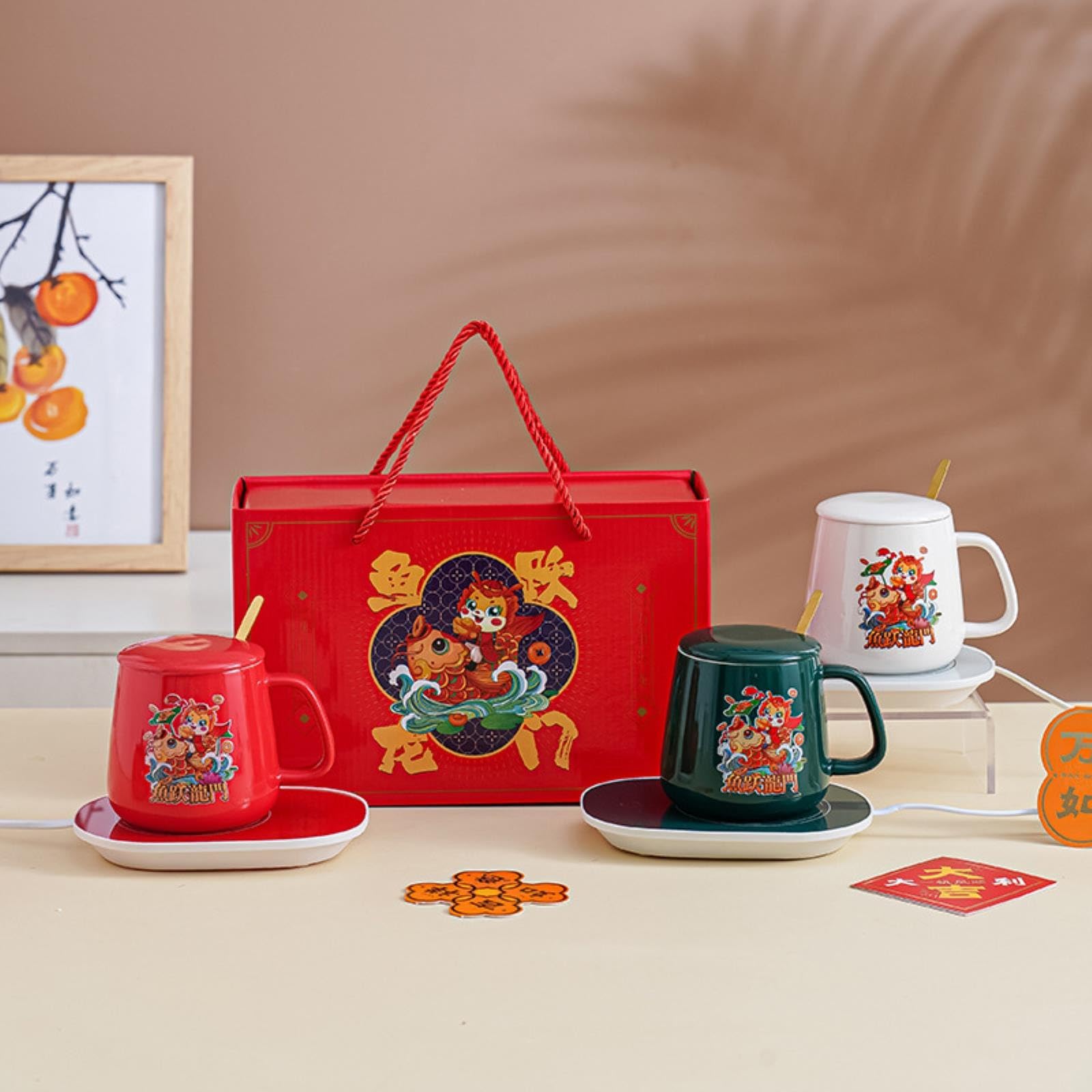 Tasse Chauffante Intelligente 400 Ml - Maintient Le Café à 55°C - Céramique, Livrée Avec Base - Idéale En Cadeau
