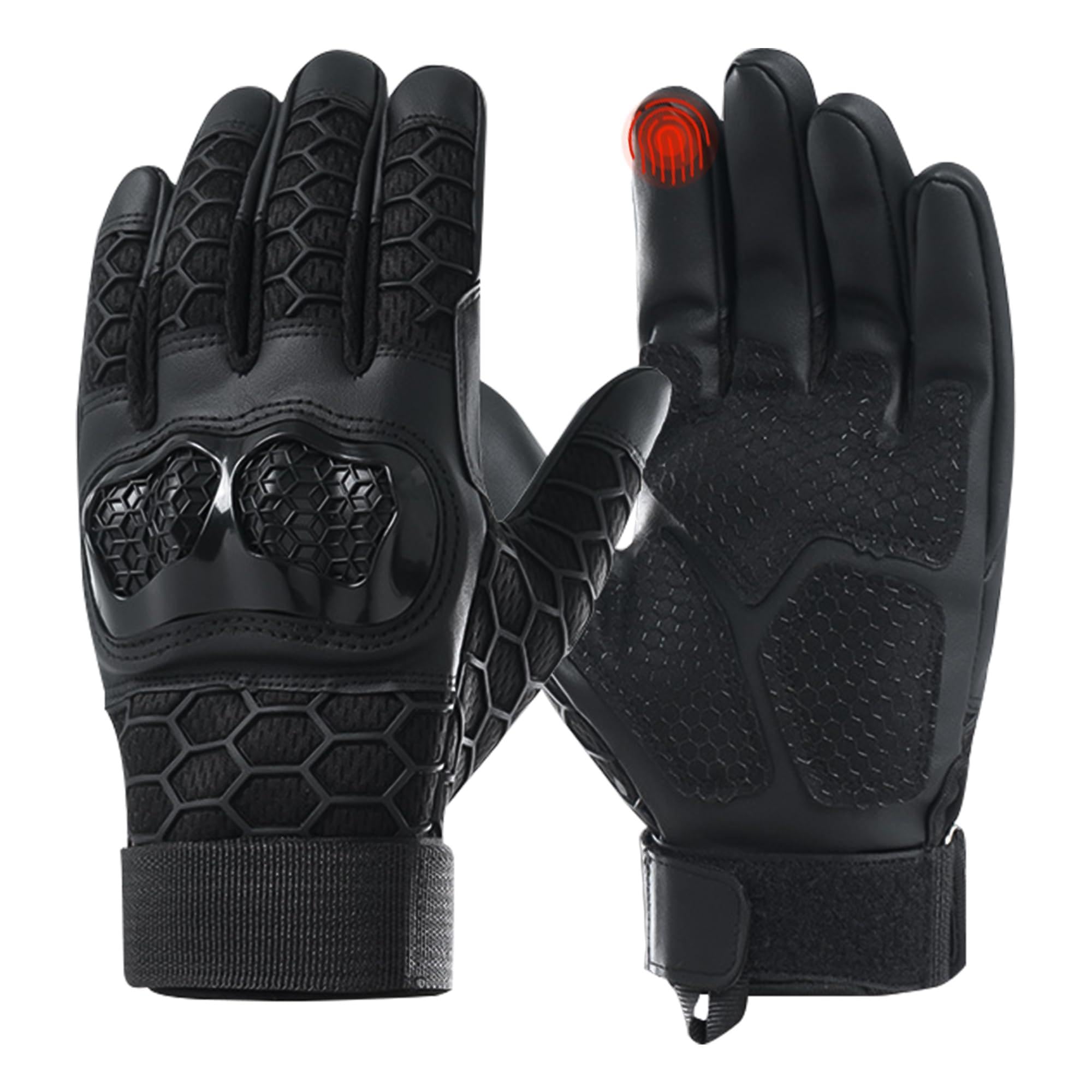 Tactical Motorcycle Gloves for Men and Women, Full Finger Touchscreen, Lightweight Breathable and Hard Shell Design for Riding, Cycling, Hiking, Camping, Climbing, and Garden Work (Black L code)