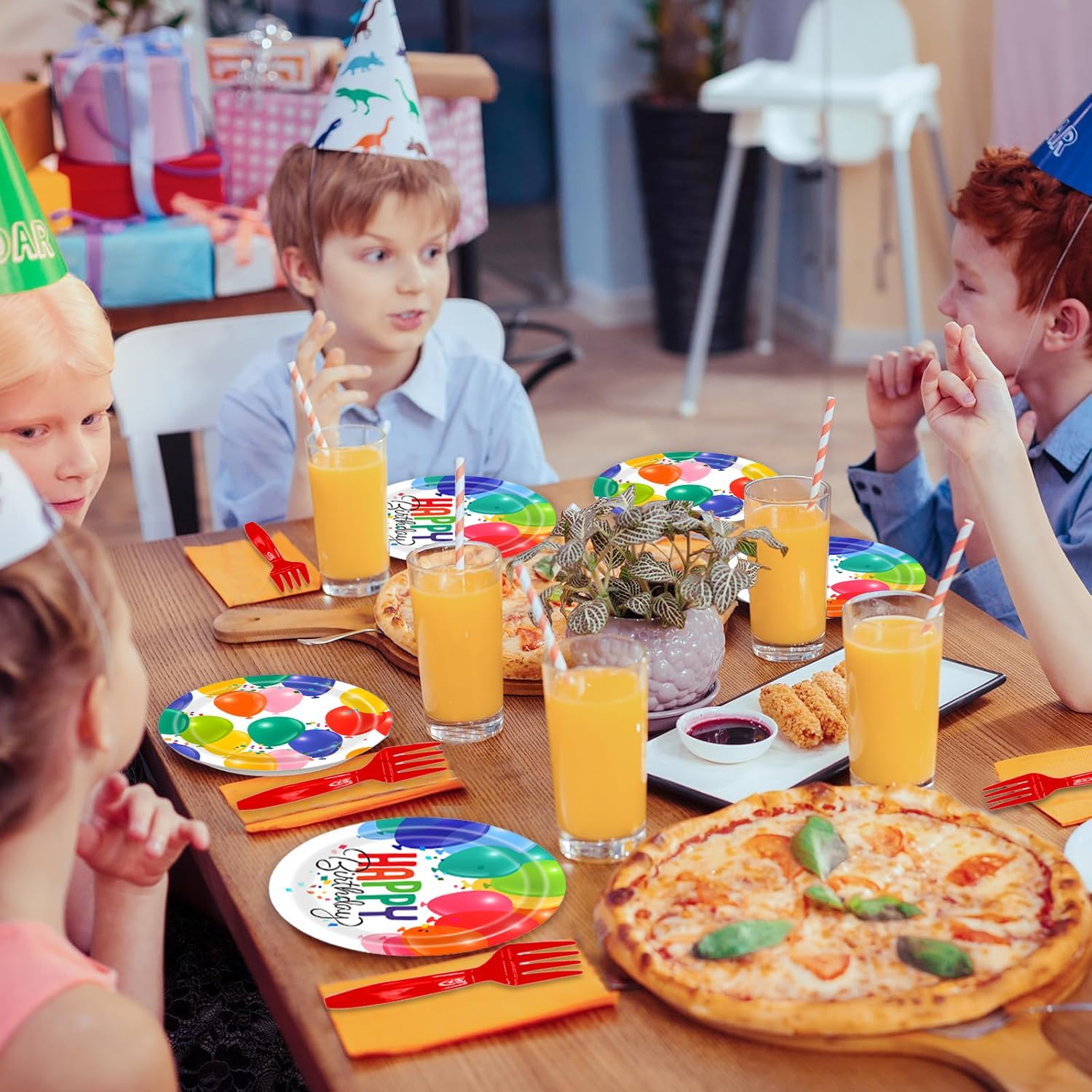 40Pcs Birthday Plates and Napkins Rainbow Balloons Plates and Napkins Set Party Supplies for Birthday Baby Shower Decorations Disposable Happy Birthday Paper Tableware Decorations Red25 image 5 of 6 B0F6C536HG