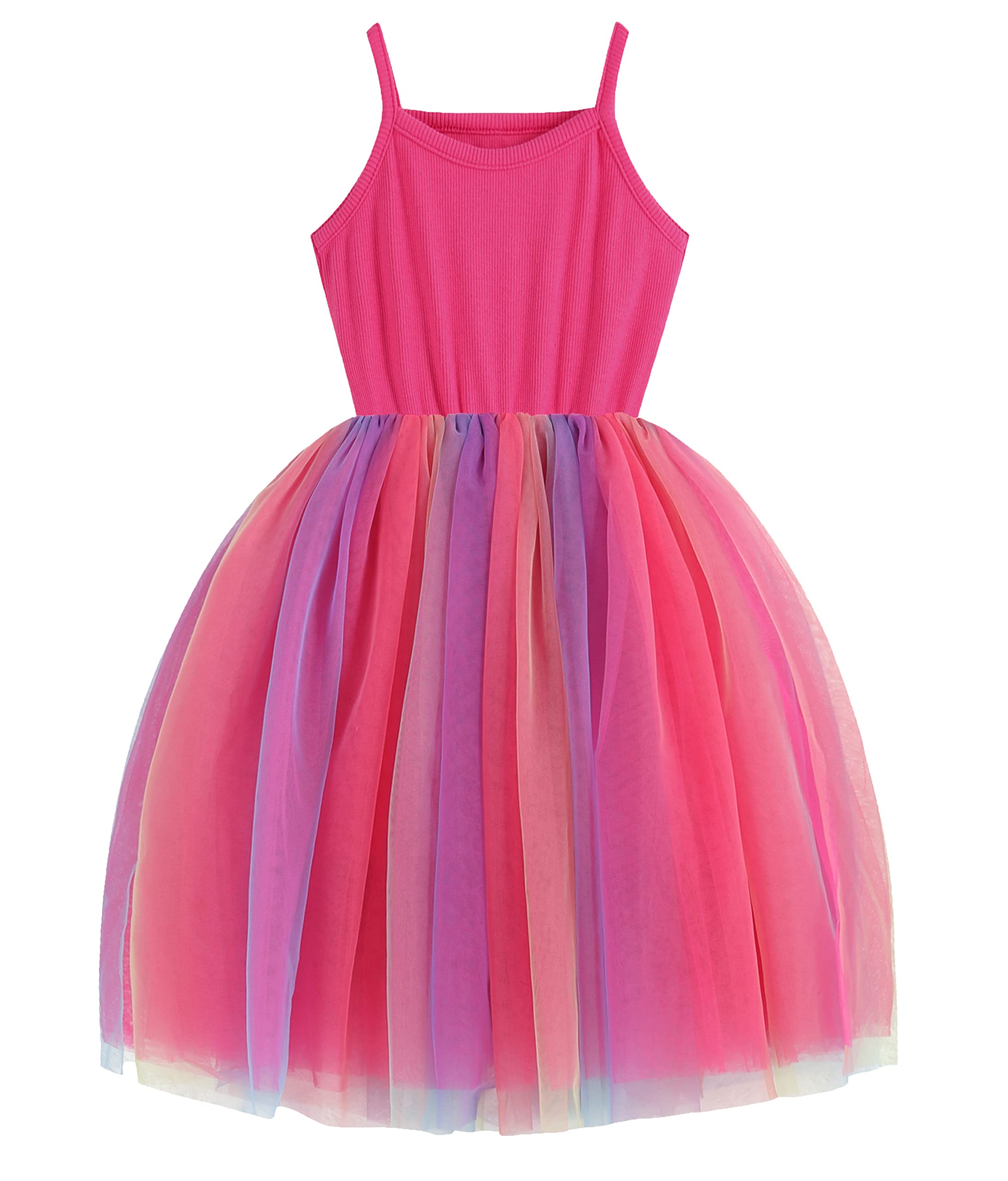 GSVIBK Baby Girls Tutu Dress Sleeveless Toddler Cotton Tulle Skirt Princess Party Prom Dresses