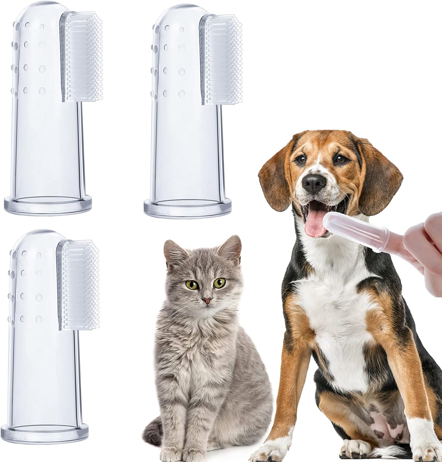 Molain Dog Toothbrush 3 Pcs Pet Toothbrushes Fingertip