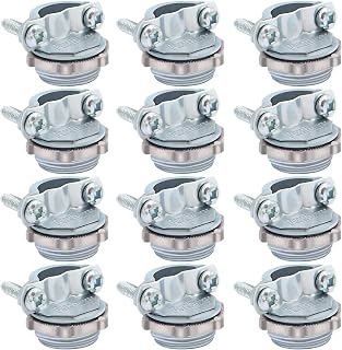 Fuzbaxy 12-Pack 1/2 Inch Zinc Die-Cast Clamp Type Cable Connectors for Romex NM Cable & Electrical Boxes