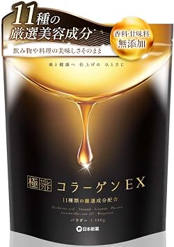 Nippon Medicine Super Select Collagen EX Powder, 6.3 oz 180 g, Hyaluronic Acid, Ceramide, Vitamin C, 11 Carefully Selected Beauty Ingredients, Tasteless, Odorless, Fragrance-free, No Sweeteners, Made in Japan, Low Molecules, Fish Collagen Powder, Winner of the MondSelections Gold Award