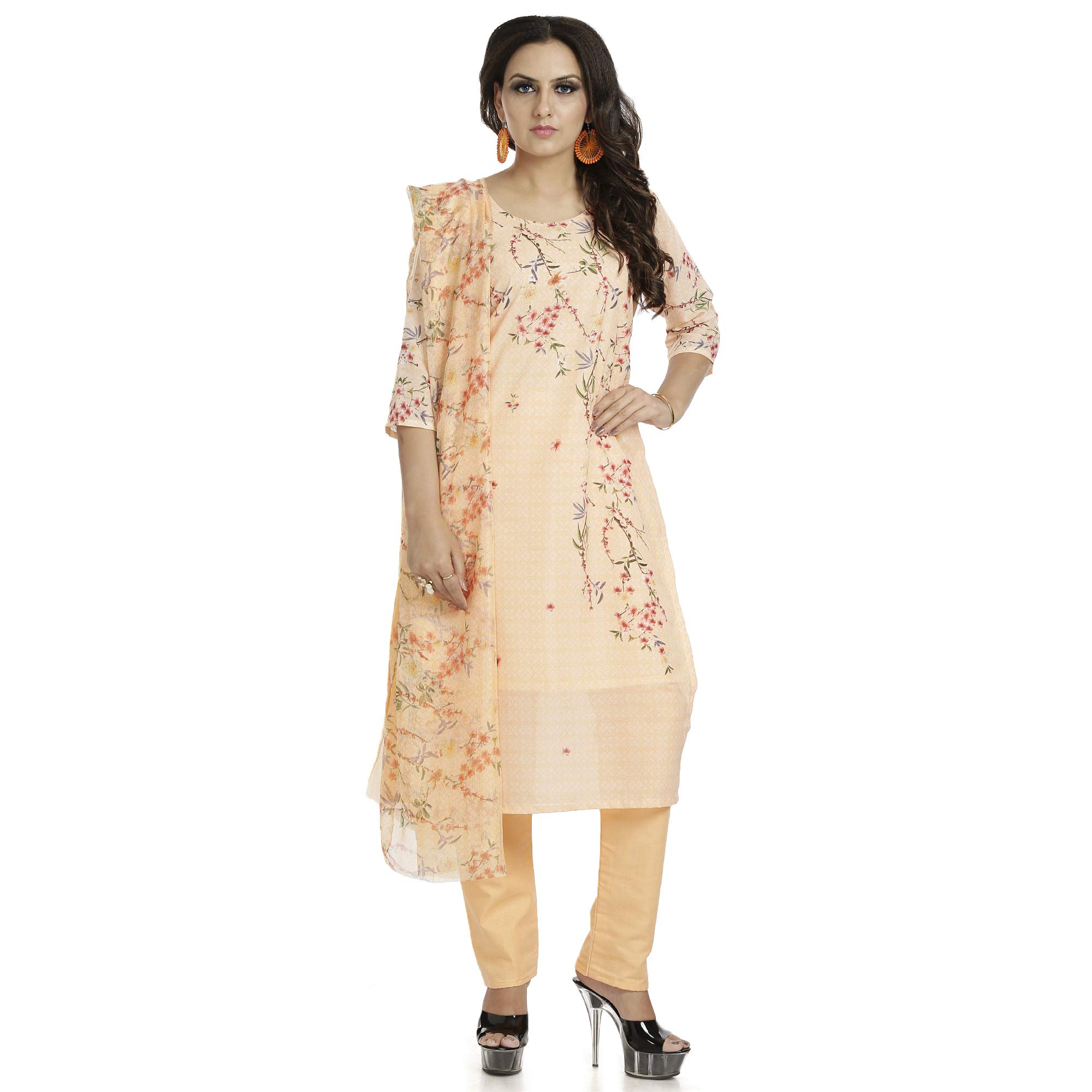 DRAVINAM Trends Women's Unstitched Muslin Digital Printed Salwar Suit Dress Material with Tabby Lining PrintedHalf Pure Dupatta