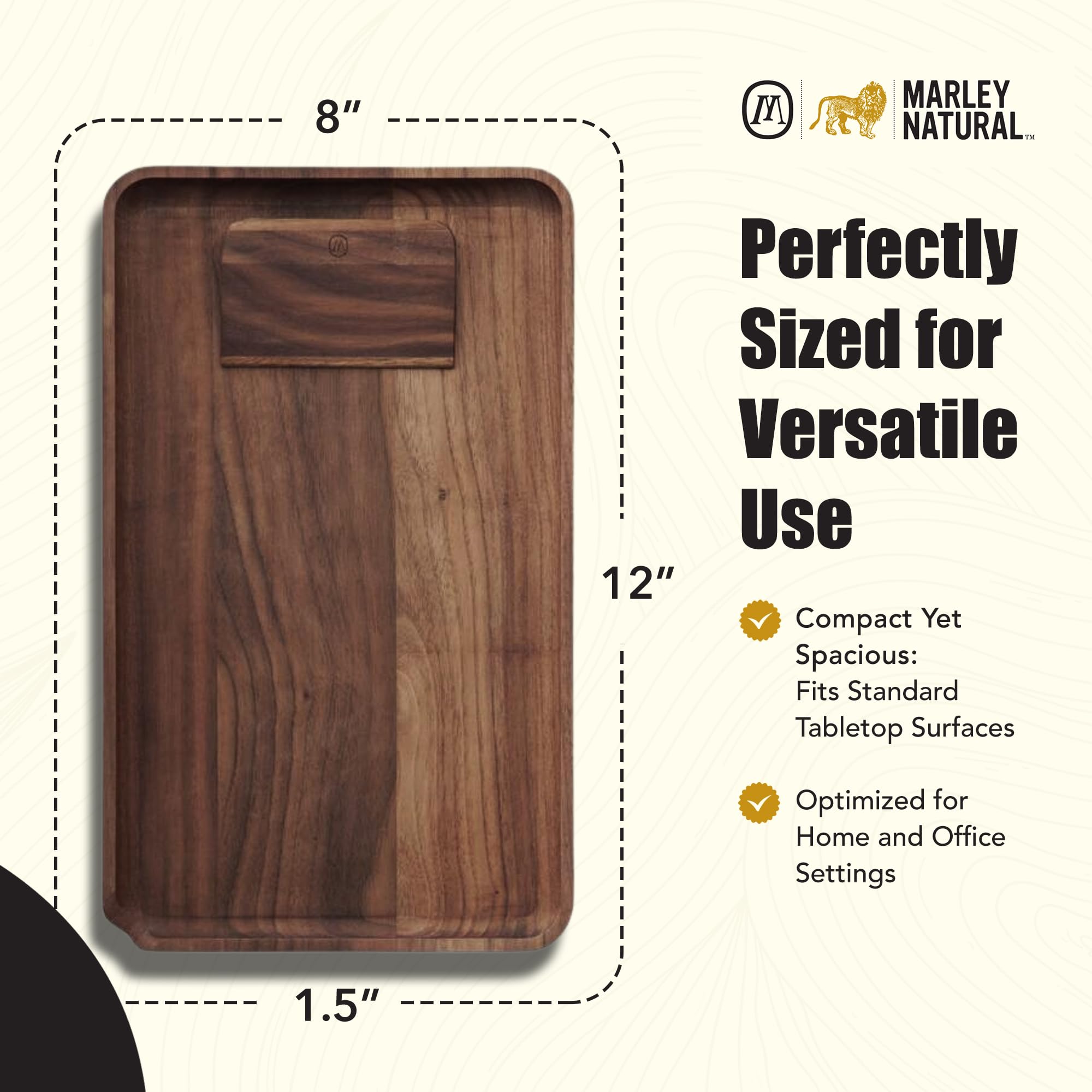 Amazon.com: Marley Natural Walnut Tray, Large – Multi-Use Wooden
