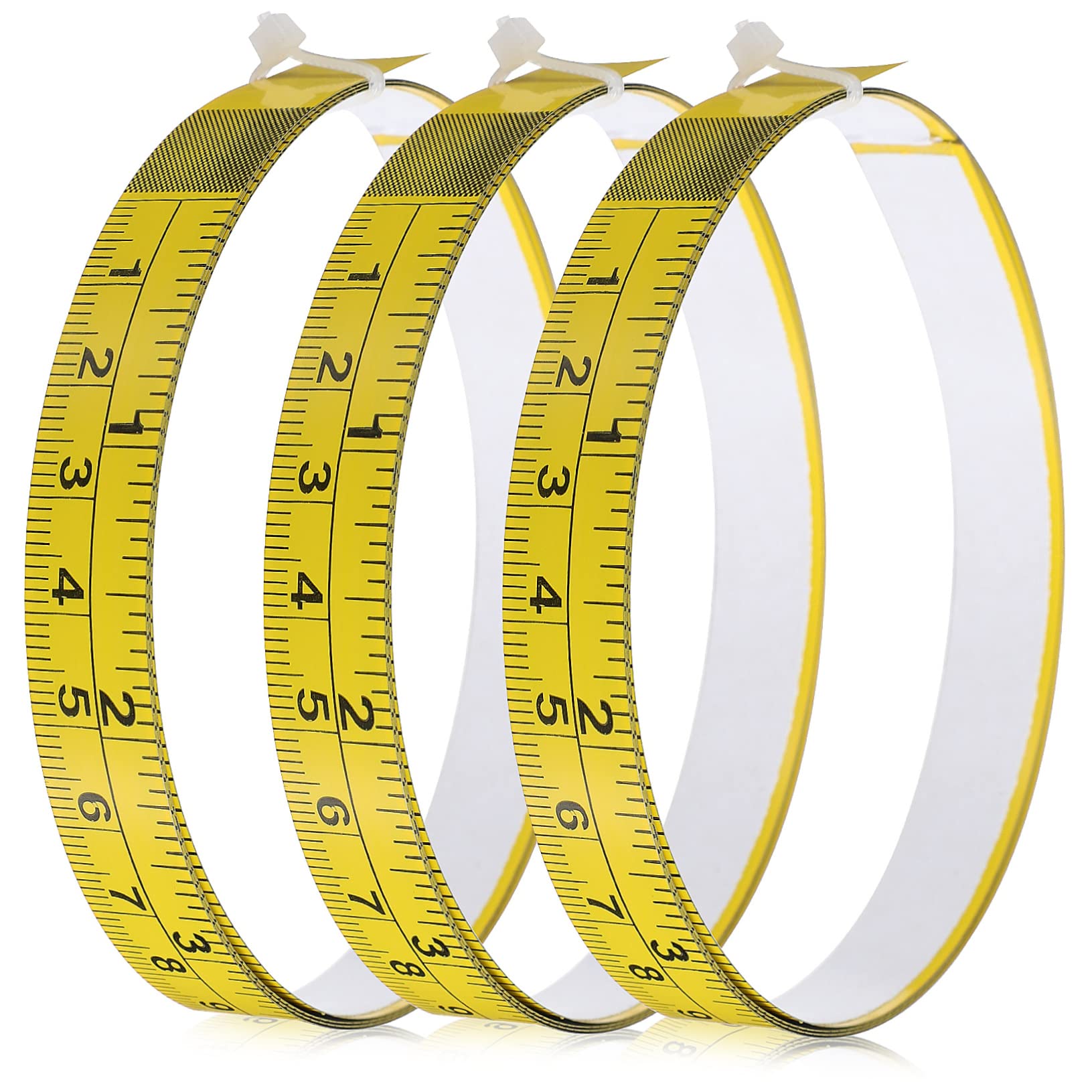 Holibanna 3Pcs Self Adhesive Measuring Tape for Woodworking Dual Imperial Metric Scales Sticky Ruler for Workbench Sewing Machine Drafting Table and Crafting Durable Adhesive