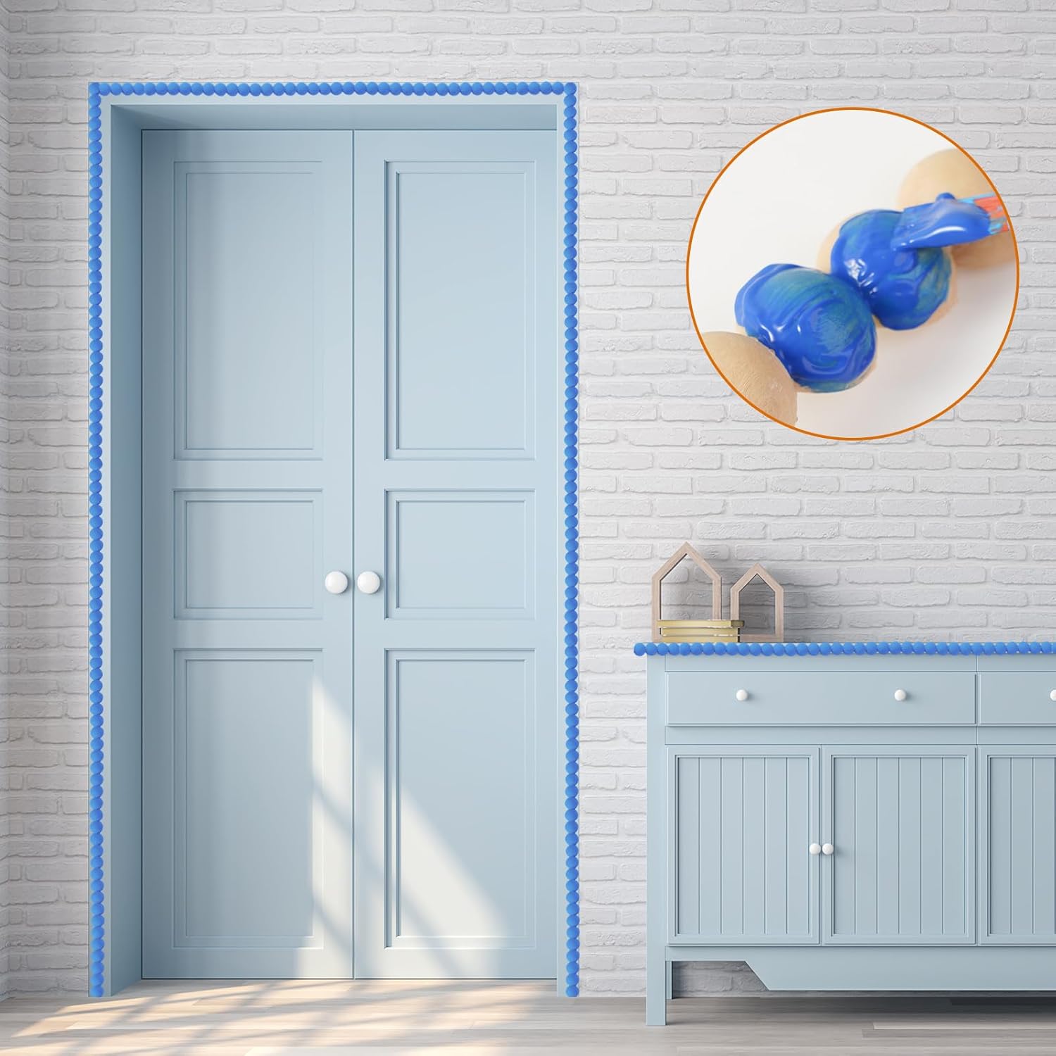 2 Rolls Flexible Molding Trim Peel and Stick-13FT Wood Color Wall Trim for Home Walls, Paintable DIY Decorative Moulding for Cabinet, Mirror Frame, Tile, Window, Bathroom Edge Decor - Image 4