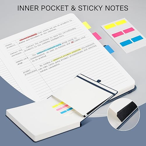 Miniatura 5 de EMSHOI Cuaderno de reuniones para el trabajo con artículos de acción, 320 páginas B5, planificador de proyectos grueso, agenda organizadora,