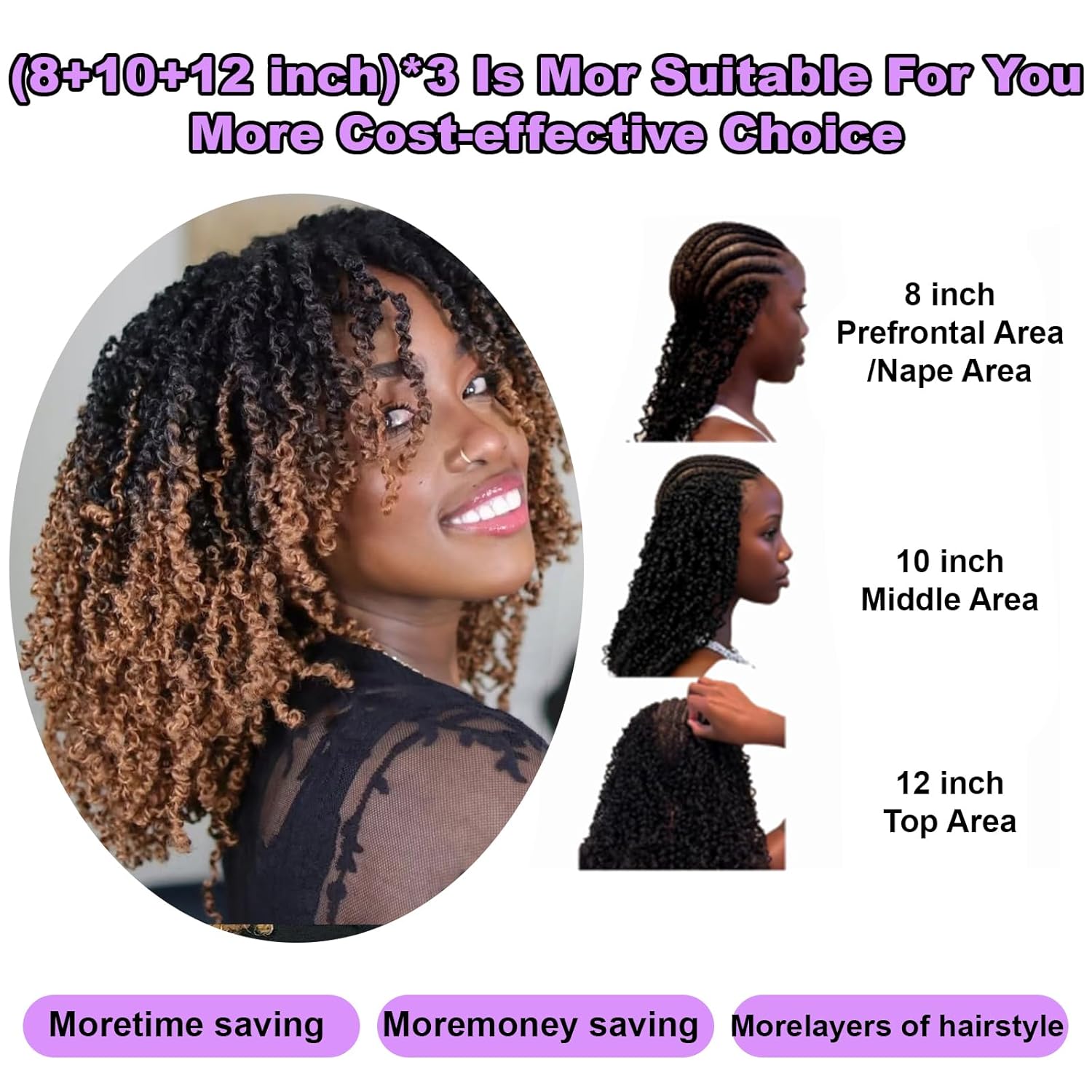 9 packs Yanky Twist Crochet Hair - (8+10+12inch)*3,Ombre Auburn,Pre-Looped Yankee Twist Mini Passion Twist,Pre-Twisted Micro Spring Twist,Synthetic Curly Crochet Hair Extensions(OT1B/30#)