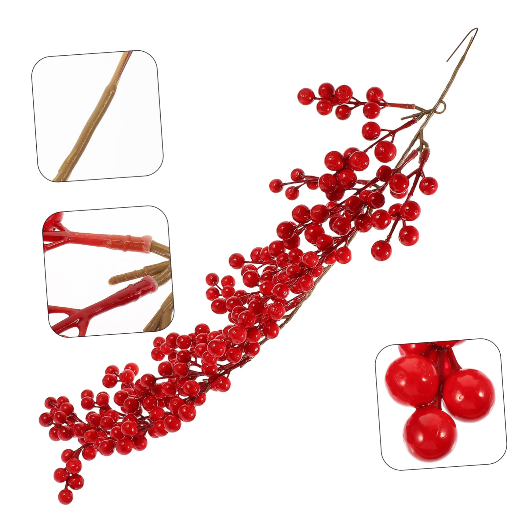 DECHOUS 2pezzi Bacche Natalizie Artificiali Per Decorazioni Ramo Di Bacche Per Ghirlande e Addobbi Di Natale e Riutilizzabili Naturali e Texture Realistiche Per Decorare Casa e Portico