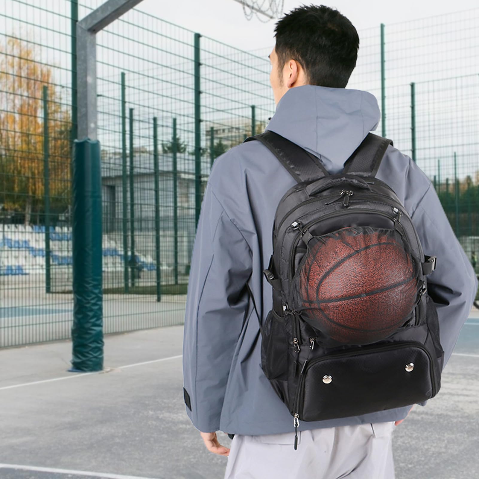 Zaino da baseball per giovani, zaino da basket unisex – Borsa da calcio | con scomparto per palloncini, grande borsa da calcio sportiva con borsa a rete rimovibile per la casa e gli anni