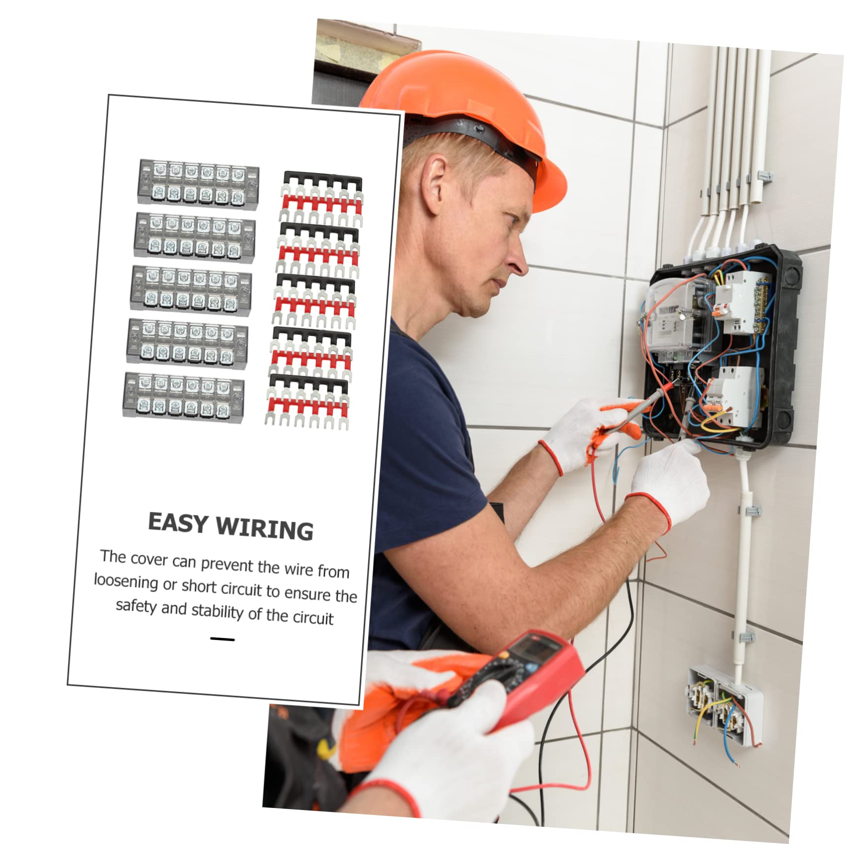 Cabilock 2 Sätze Terminalblock Schraubklemme Set mit Isoliertem Mehrfach Verbindungsstreifen Langlebig Installieren Geeignet für Elektrische Verdrahtung und Fahrzeuginstallation