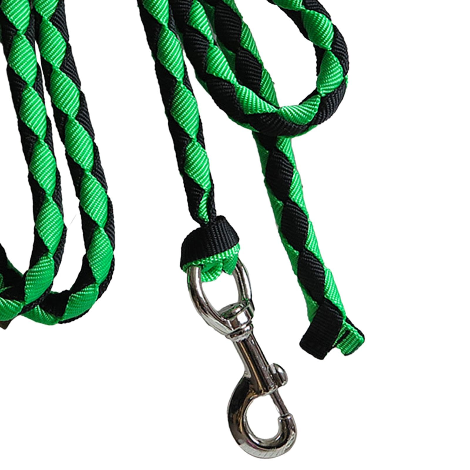 F Fityle Cavallo Corda per Cavallo Fune Guida Intrecciata con Gancio PP Solido per Animali Domestici Adatta a Equitazione Addestramento Esercizi Allevamento, Verde 4 Metri