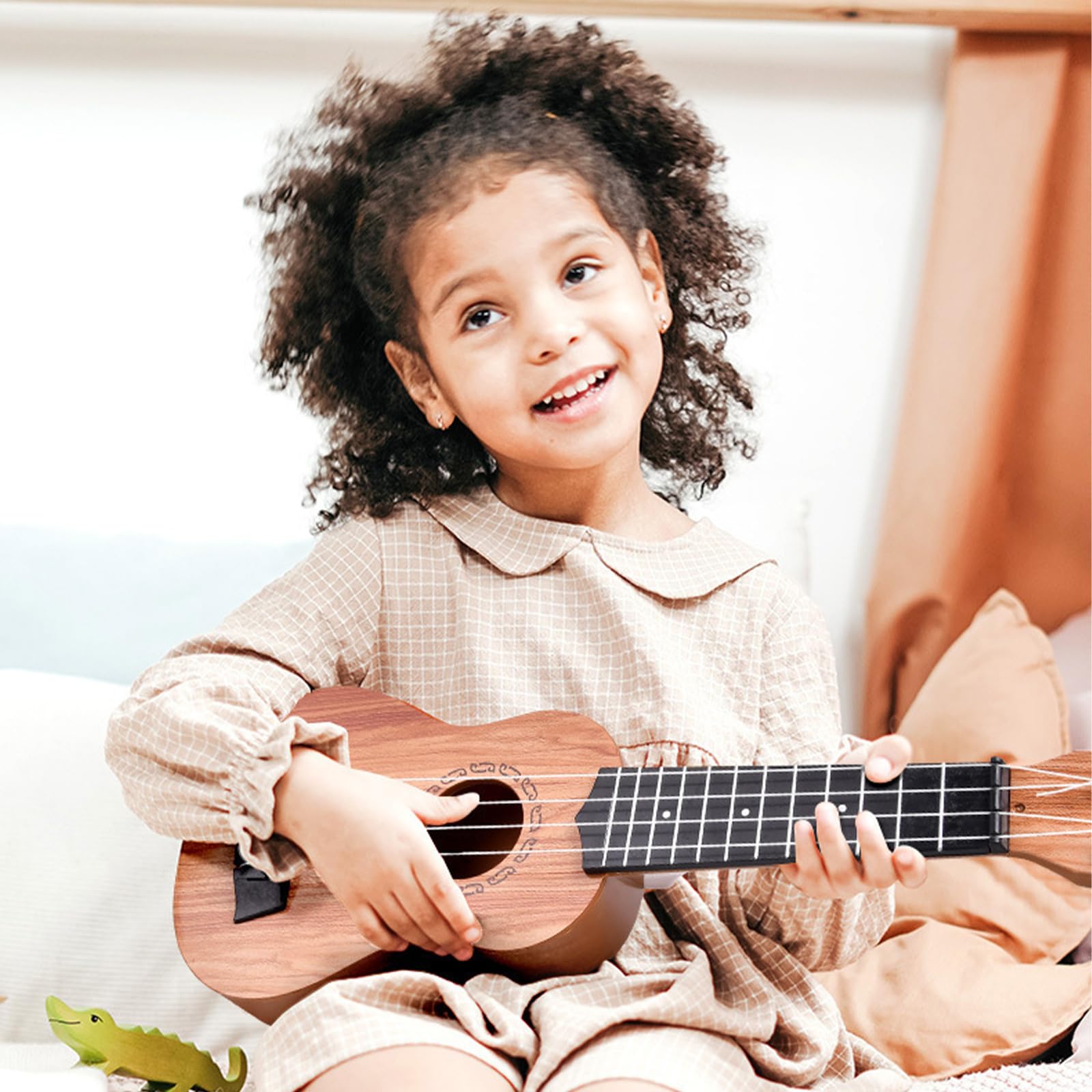 Guitarra Infantil, Juguete de Guitarra Infantil, Ukelele de Juguete para Niños, para Niños 4 Cuerdas Instrumentos Musicales Juguete Educativo, Adecuado para niños de 3 a 6 años (Registro 44cm)