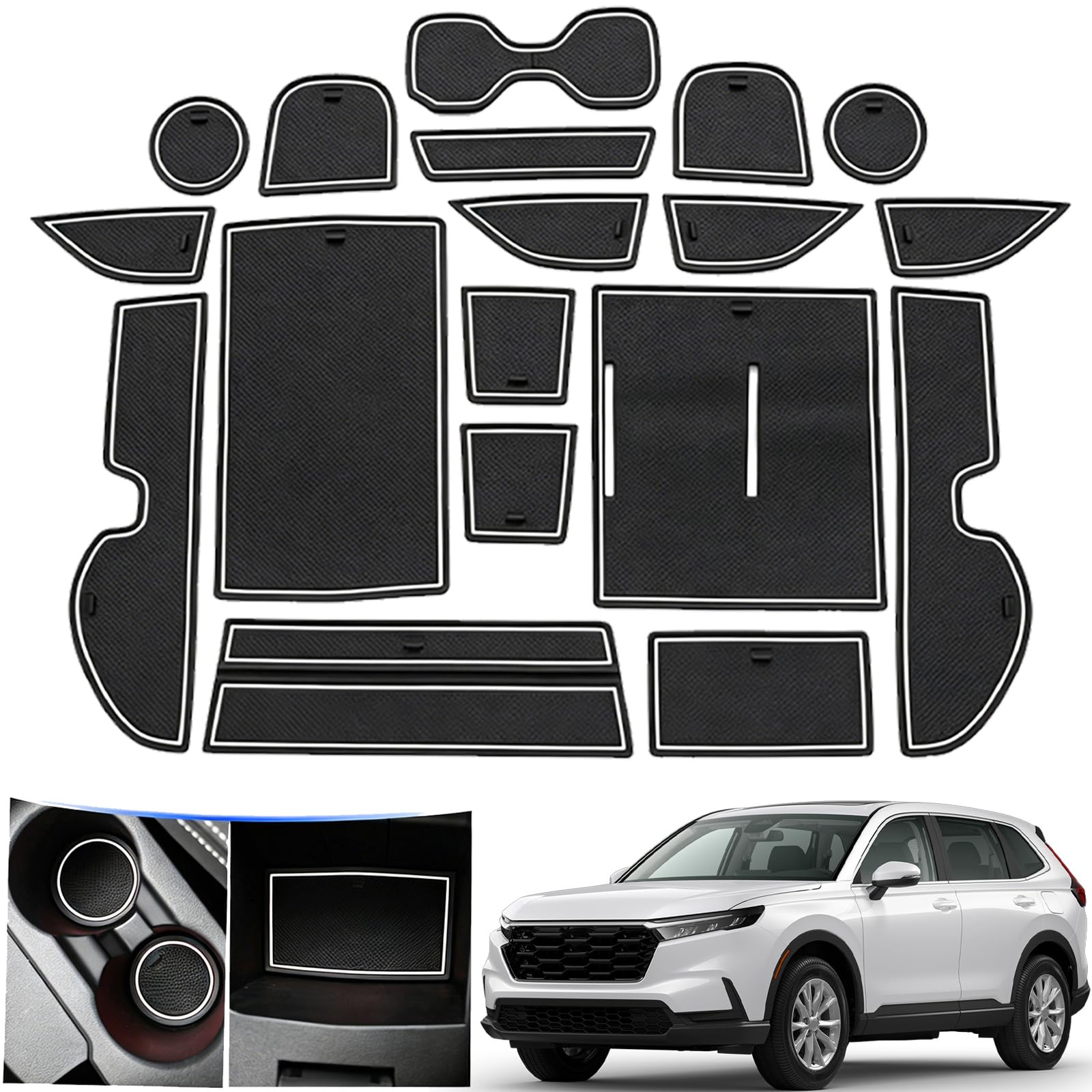 Alfombrillas de bolsillo para puerta Honda CR-V 2023 y forros portavasos coche