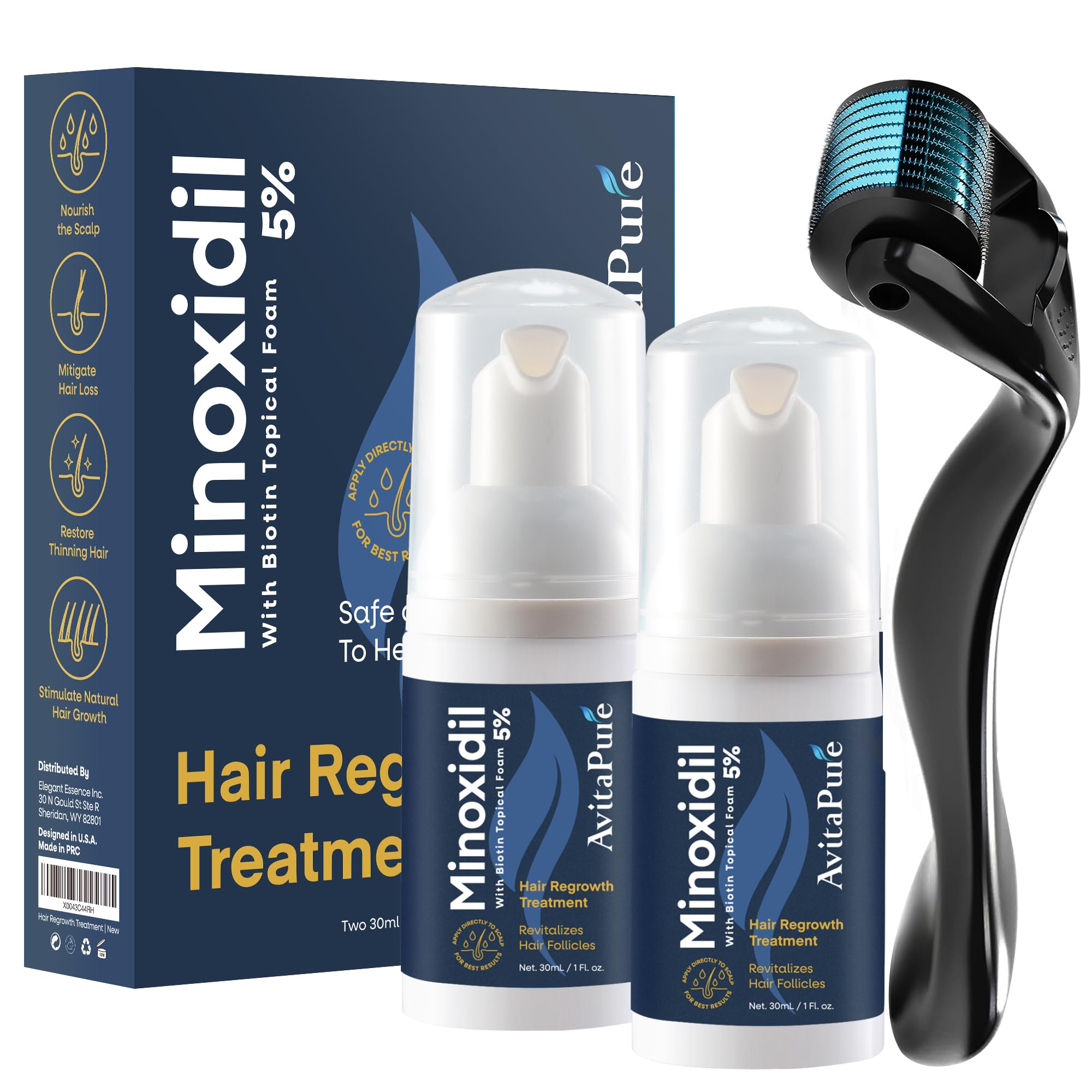 Yuaben Minoxidil Foam for Men and Women 5 Infused with Biotin Extra Strength Regrowth Treatments to Combat Hair