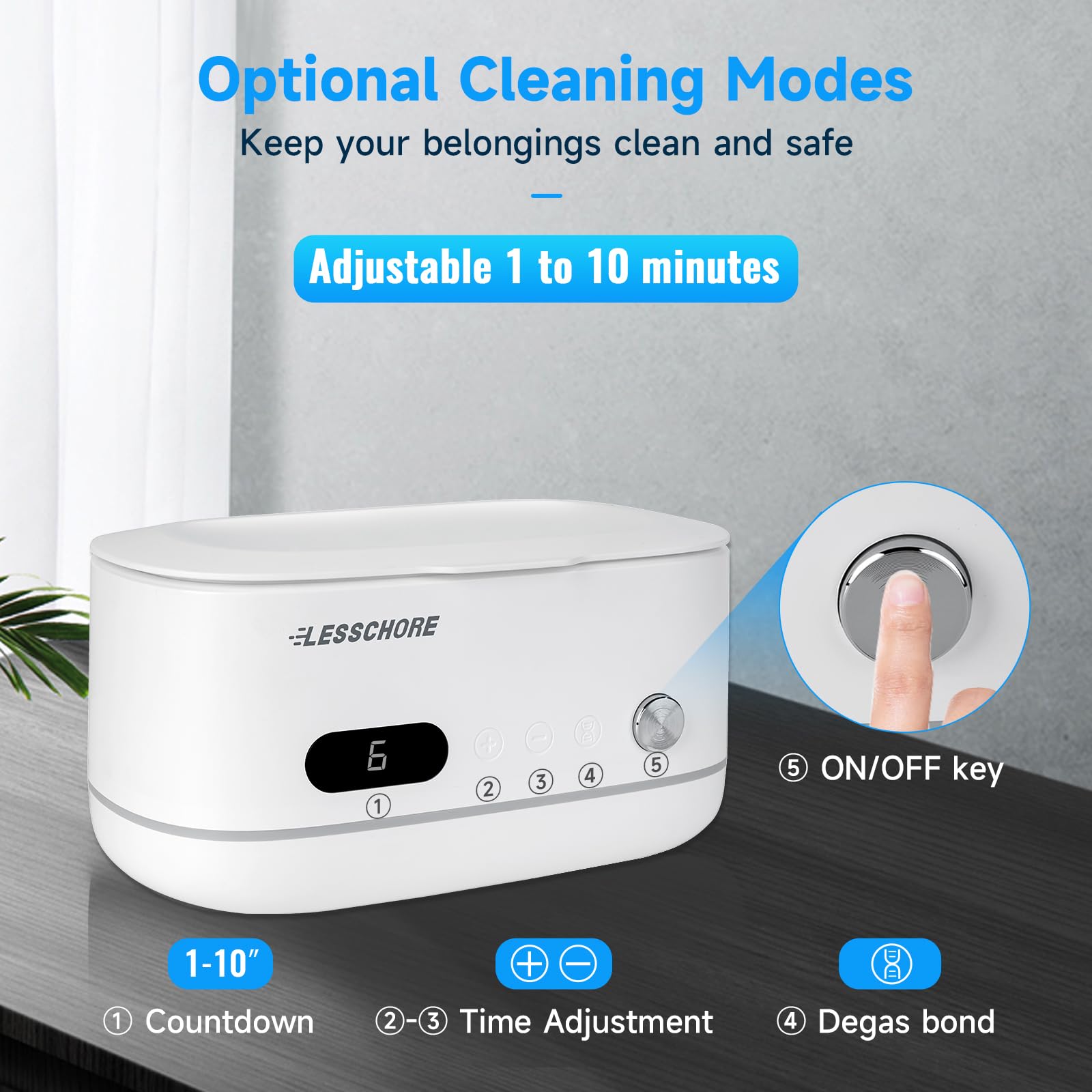 Limpiador ultrasónico de joyería, potente limpiador profesional sónico con temporizador inteligente y desgas, tanque de acero inoxidable de 480 ml para anillo, arete, collares, anteojos y