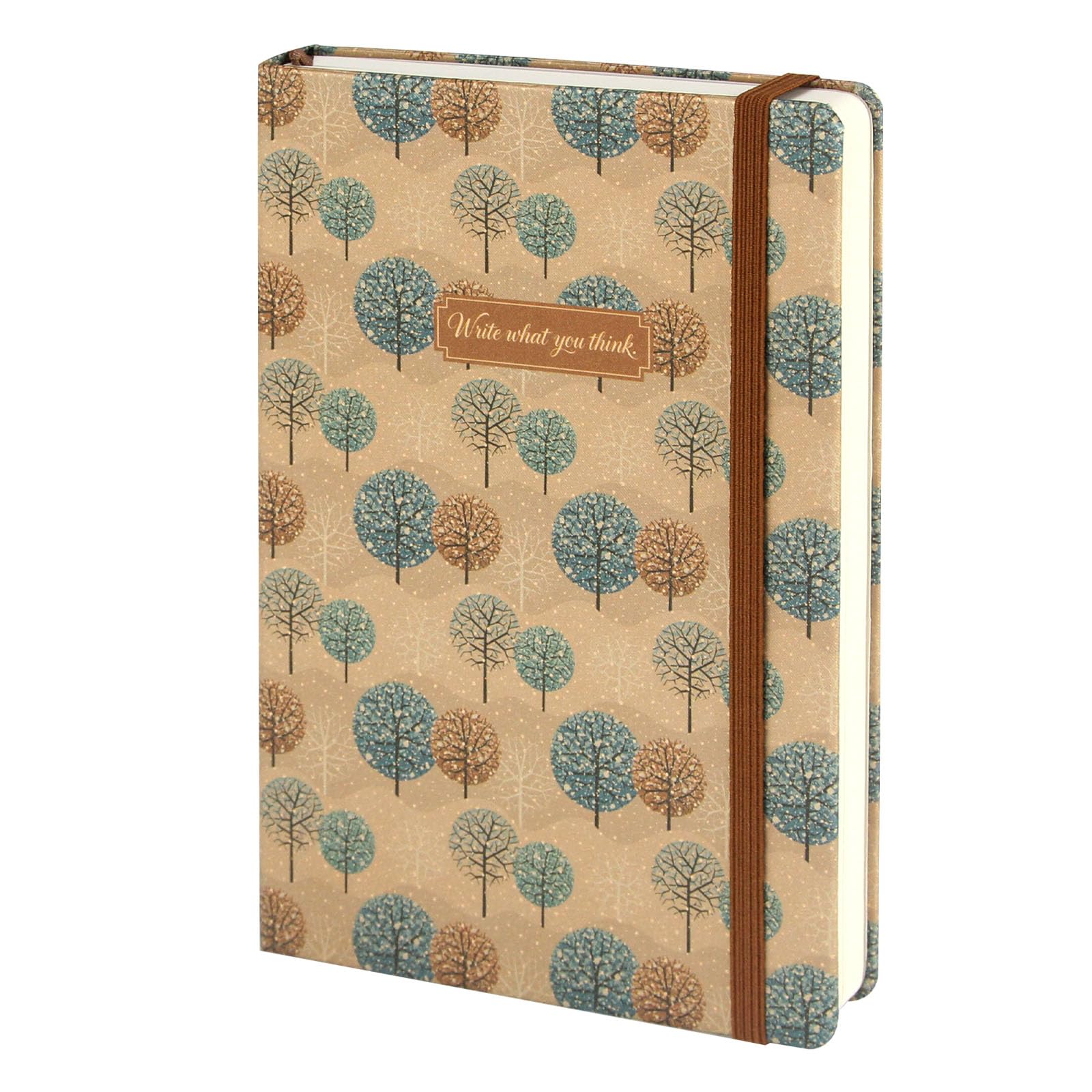 WETLOTE A5 Lined Notebook Hardcover Journal, Lined Notebook with 212 Pages & Elastic Closure, Writing Book with Back Pocket, Left Handed Notebook, Leather Notebook Style, Forest Perch Design