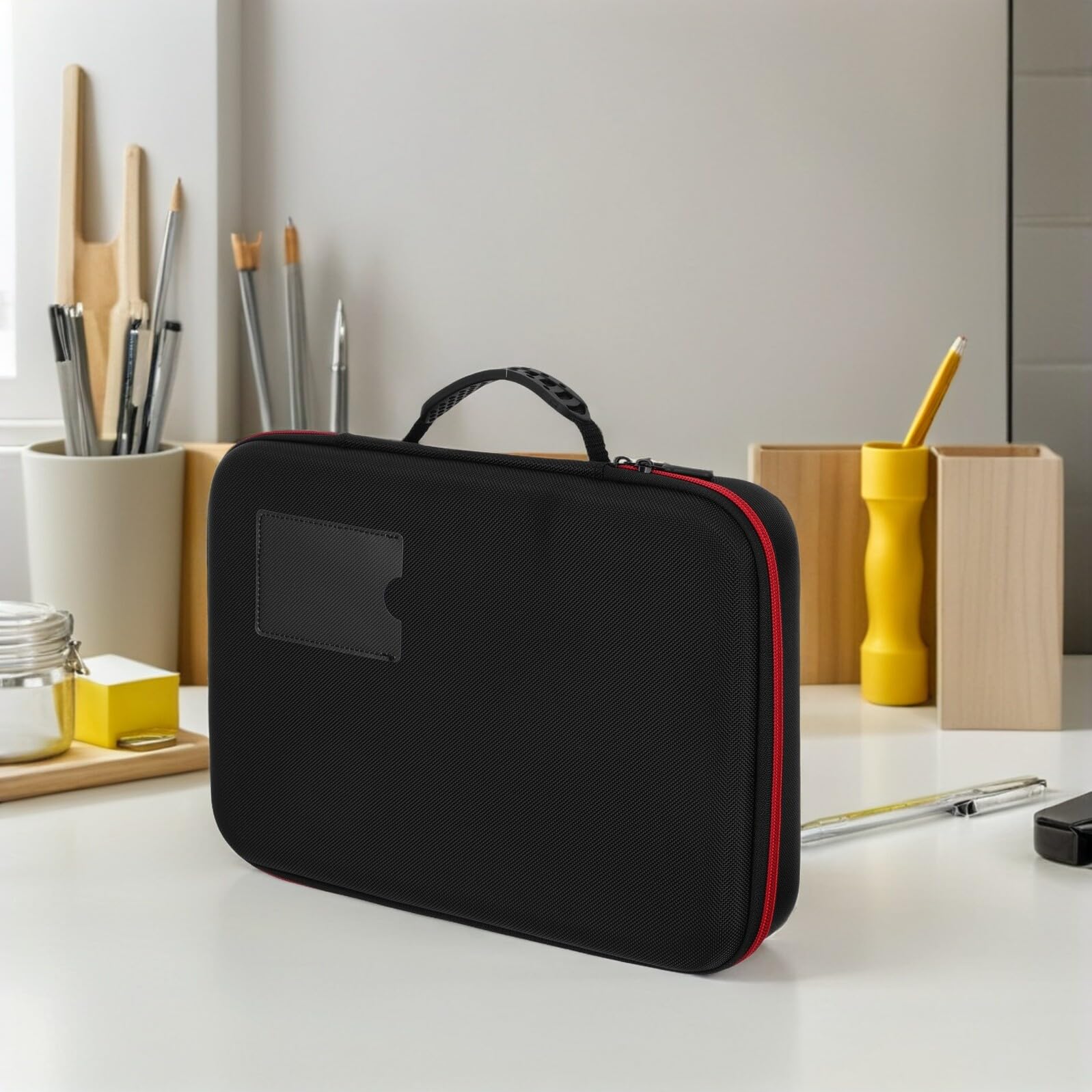 Estuche Organizador de Pilas Rígido Eva Negro para Baterías AA AAA Tamaños Grandes 9v y Botón, Caja Portapilas Ignífuga a Prueba de Golpes para Hogar, Garaje y Oficina,