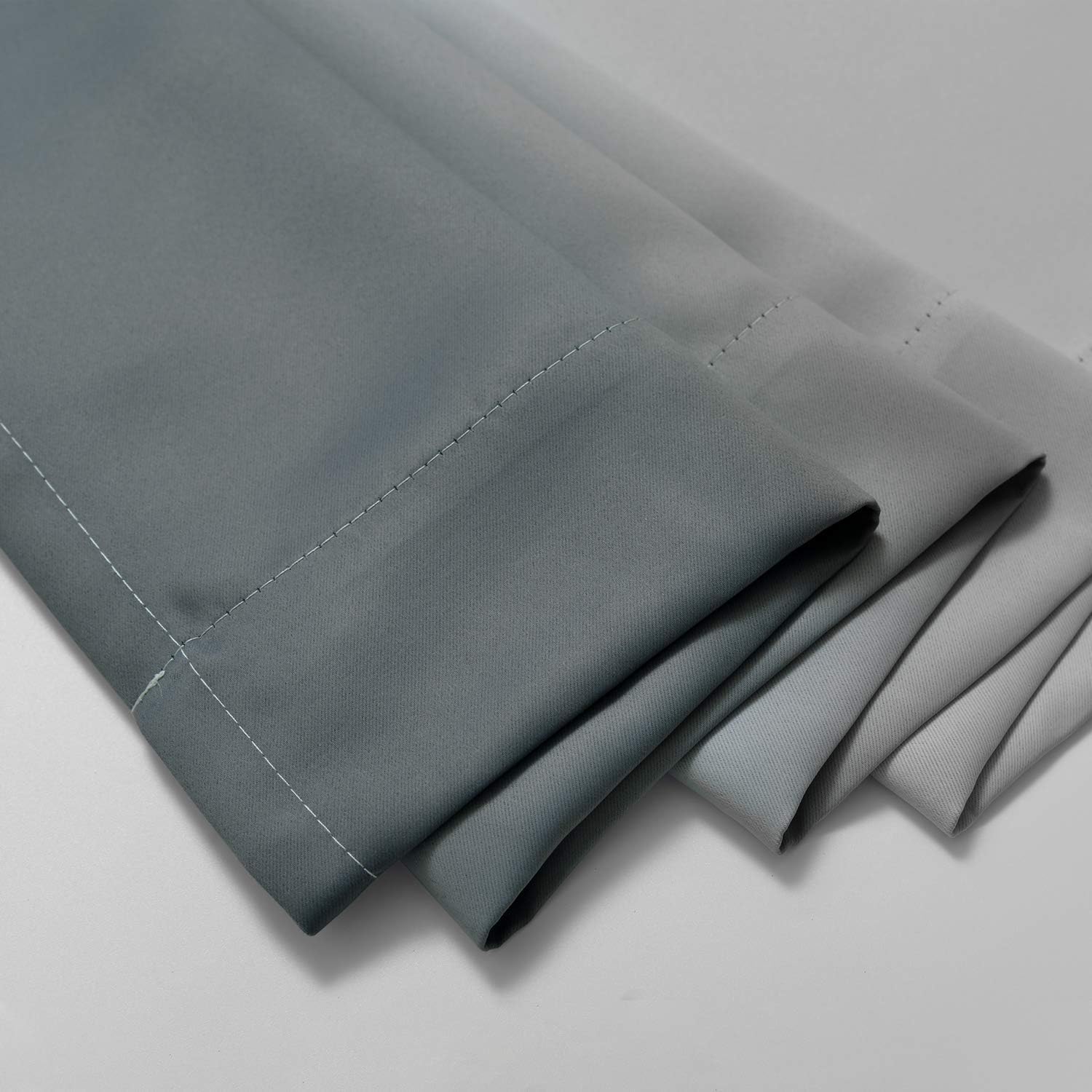 COSVIYA Rod Pocket Ombre Room Curtains 63 inch Length, Gray and Greyish White Gradient Drapes Light Blocking Insulated Thermal Window Curtains for Bedroom/Living Room,2 Panels,52x63 inches