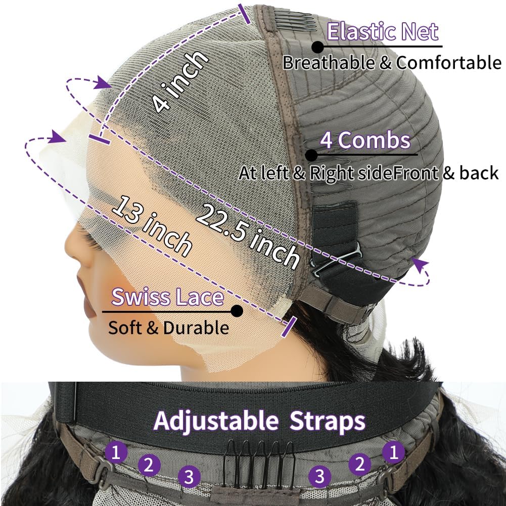 Bob Wig Human Hair 13x4 Frontal Lace Wig 16 Inch Body Wave 180% Density HD Lace Front Wigs Human Hair Pre Plucked Bob Wigs for Women Natural Black - Image 4