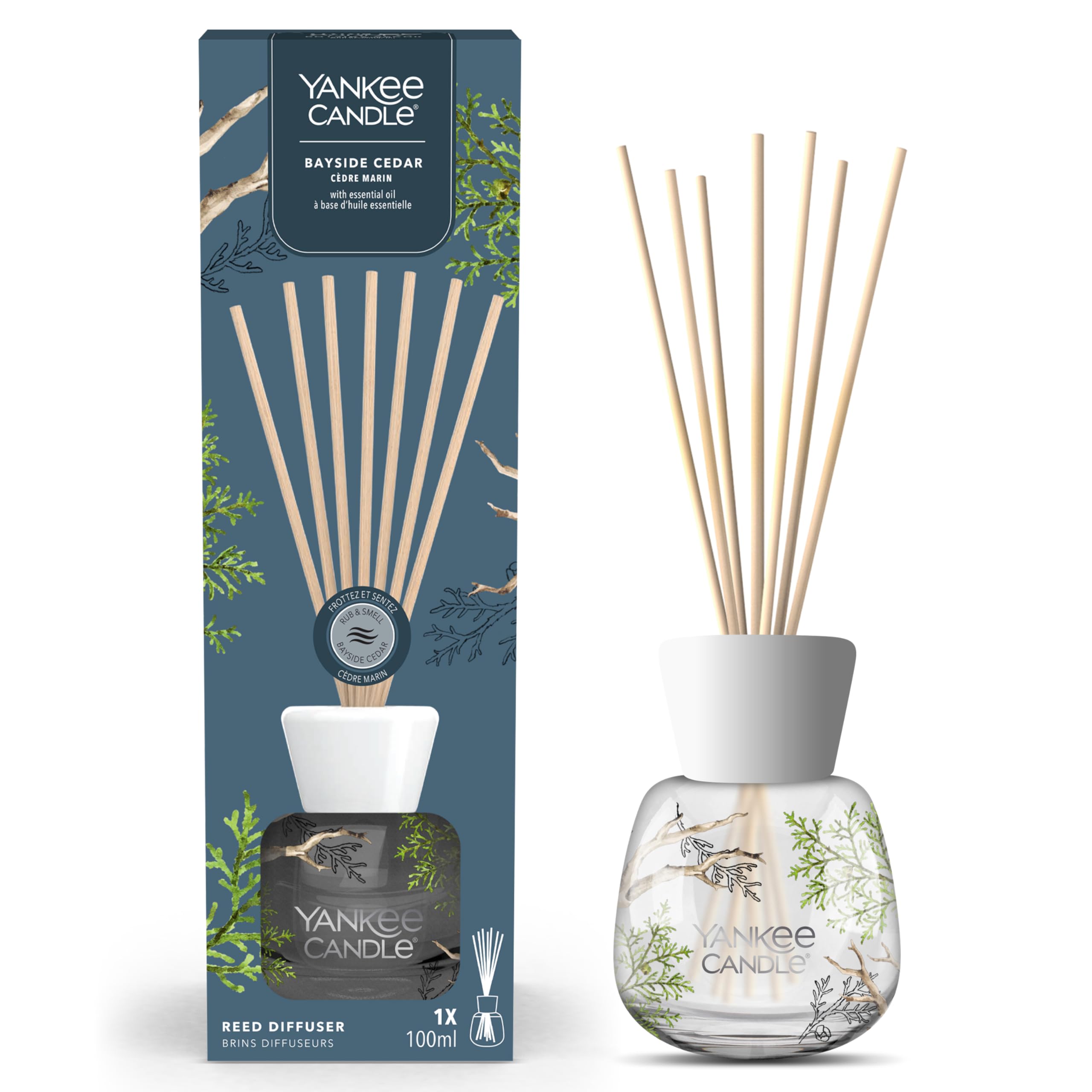 Yankee Candle Signature Reed Diffuser | Bayside Cedar | 100ml | up to 10 Weeks of Fragrance for Women