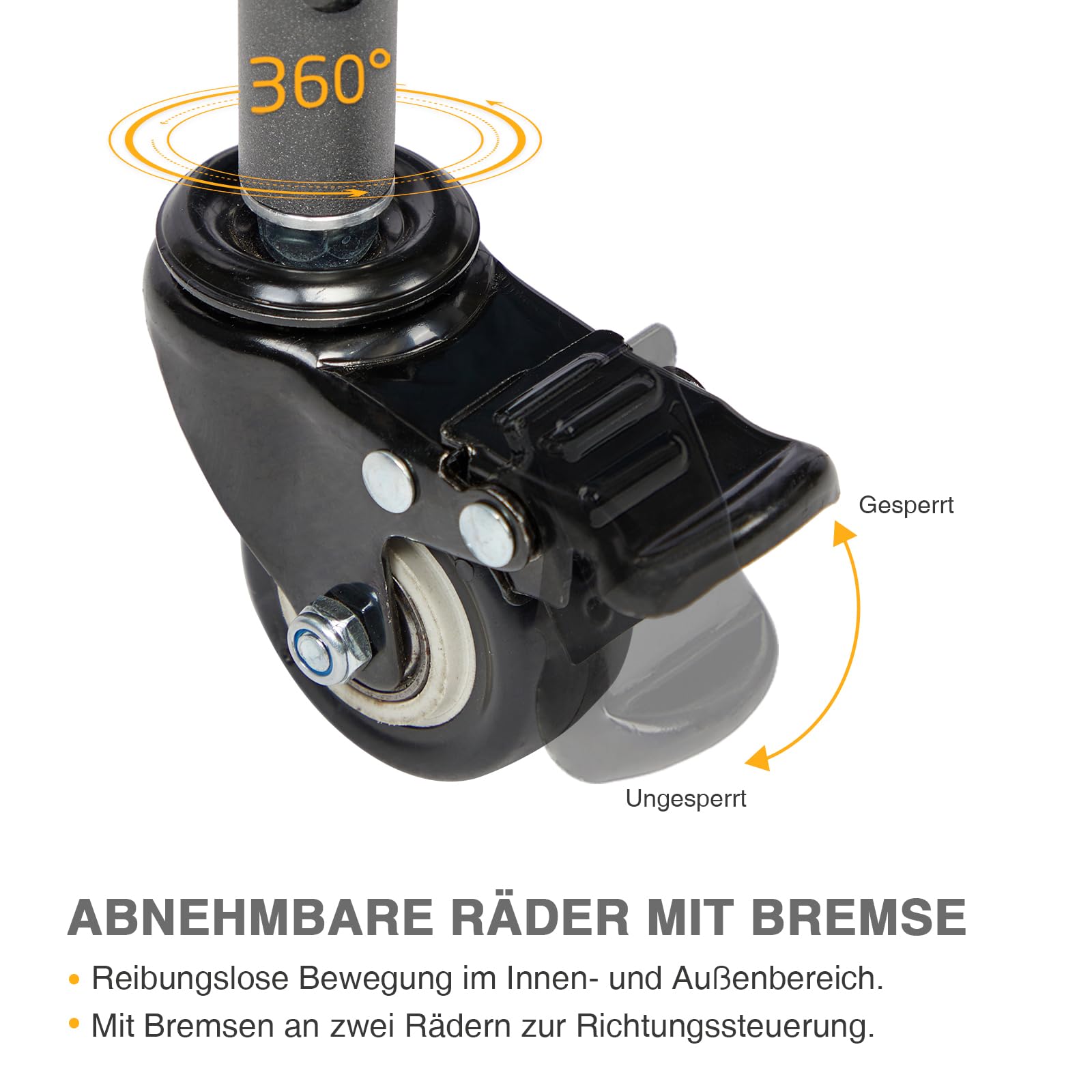 EVER ADVANCED Rolling Ballwagen faltbar mit Tragegurt Seitentasche Aufbewahrungswagen mit Rädern Sportgeräte 47x58x58cm für Volleyball Basketball Fußball Tennis Baseball