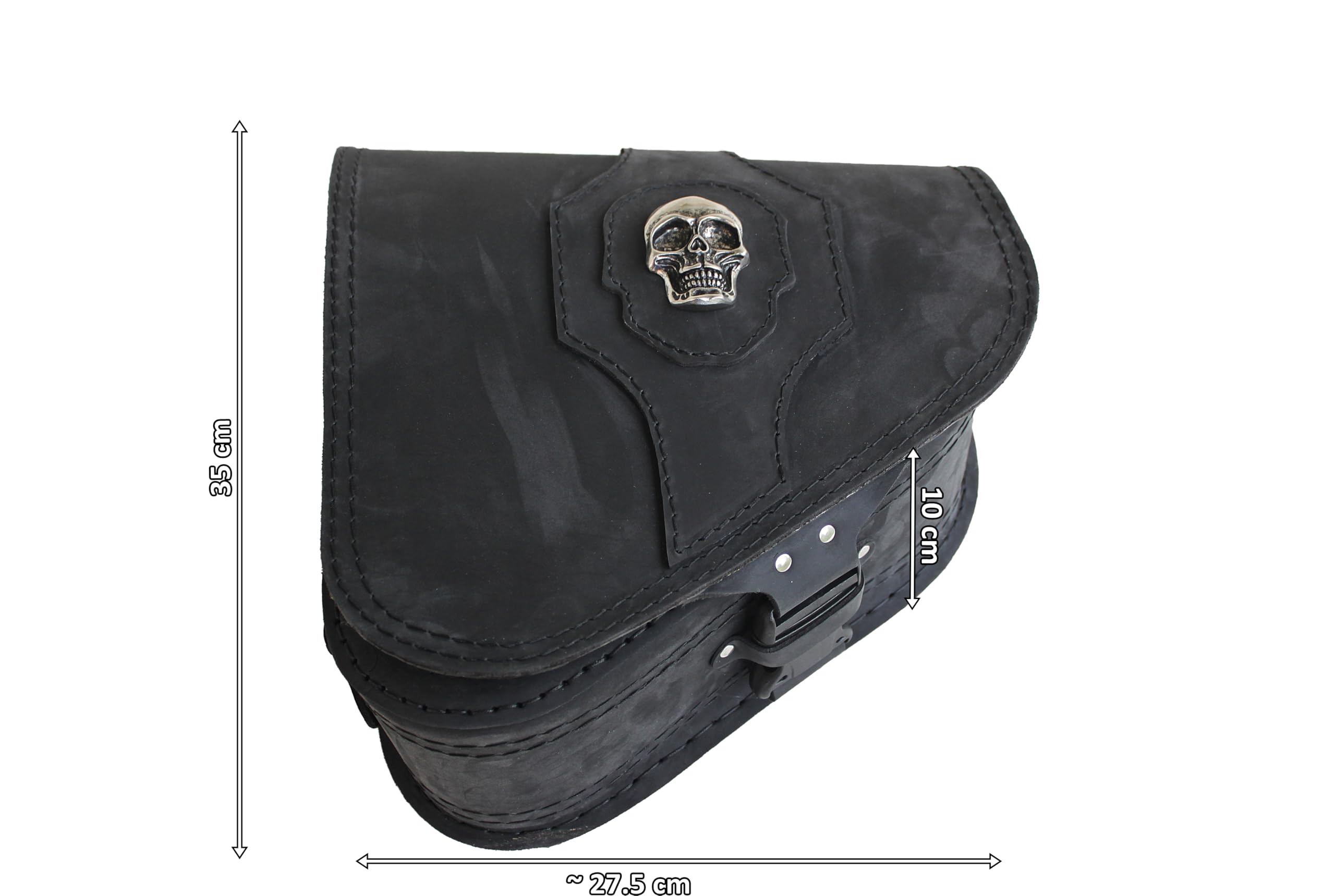 Sako - S637 Mit Dekorativem Totenkopf - Motorrad Satteltasche Für Die Linke Seite - 27 x 10 x 35 cm, 5 Liter