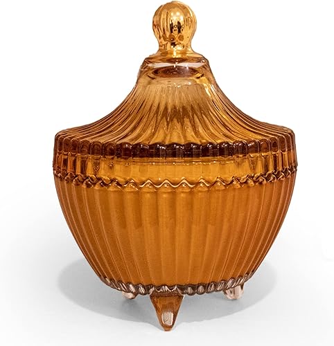 BRIGANTI Colección Venetian Candle (disponible en 25 aromas y 9 colores) Velas perfumadas de aromaterapia en tarro de vidrio ámbar con tapa  Té de