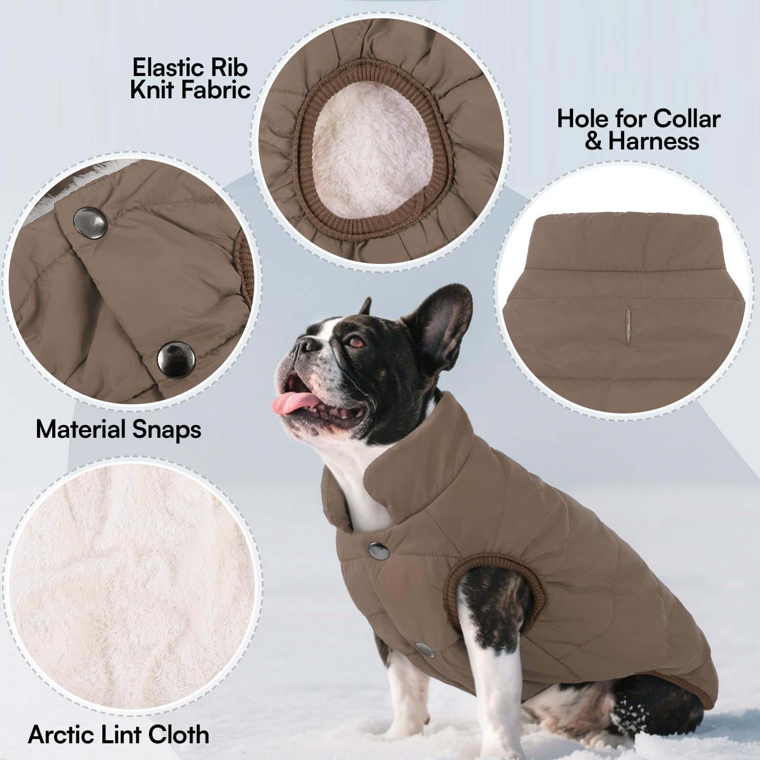 ASENKU Cappotto Cane Impermeabili Invernale, Cappottino Cane Calda Giacca per Cani Taglia Piccola Media Grande, Cappotto Gilet per Cani con Fodera in Lana Protegge Dal Freddo