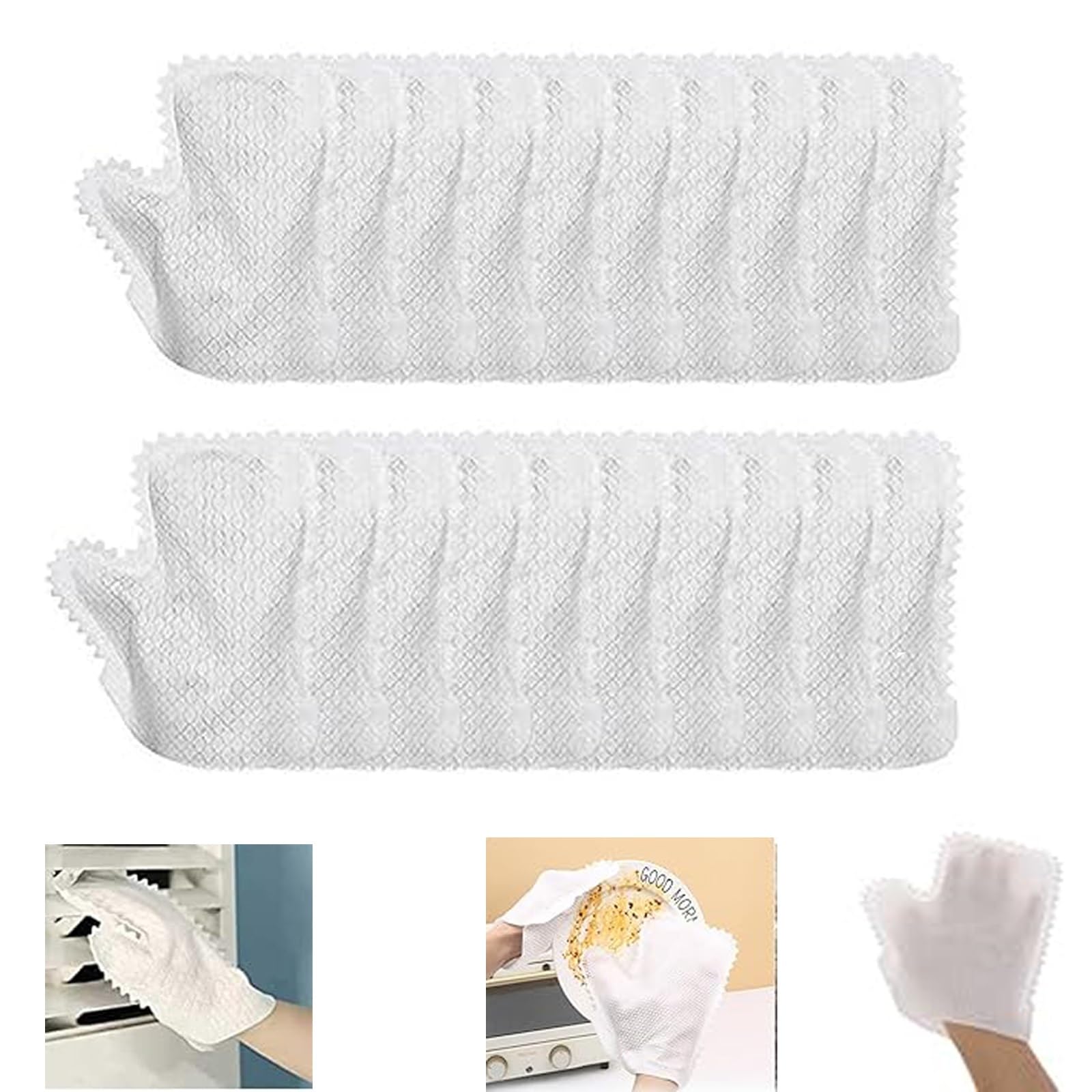 Smoohh 20 Multi-Purpose Washable Dusting Gloves, Reusable Wet & Dry Kitchen Mitt, Lazy Thickened Magic Cleaning Rag Gloves, Home Dust Dishwashing Gloves(20)