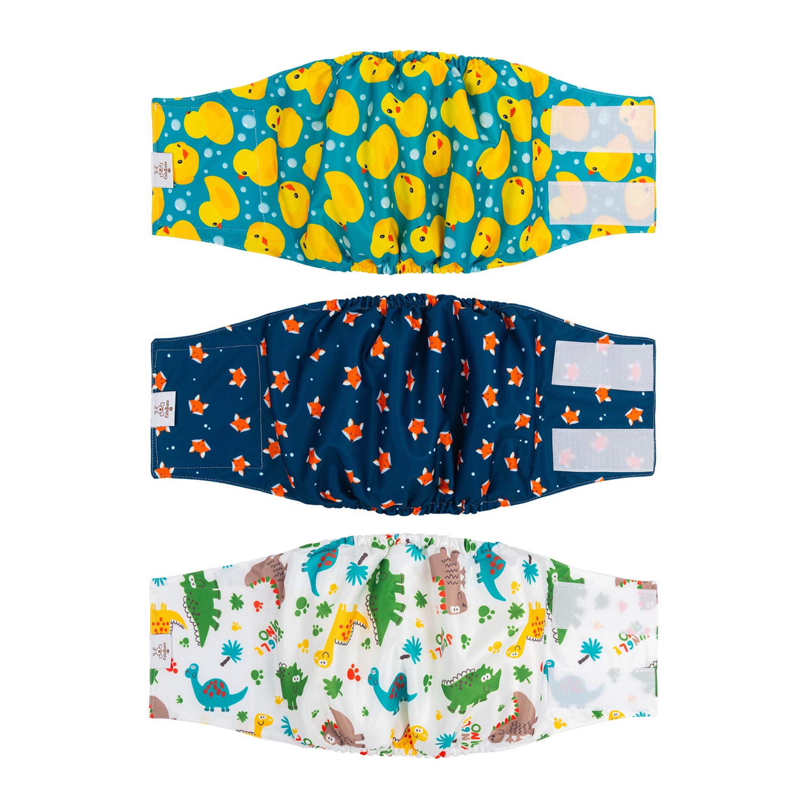 CuteBone Belly Wrap Male Dog Washable Puppy Diapers Reusable Doggie Diapers Large 3pcs a Pack DM02L
