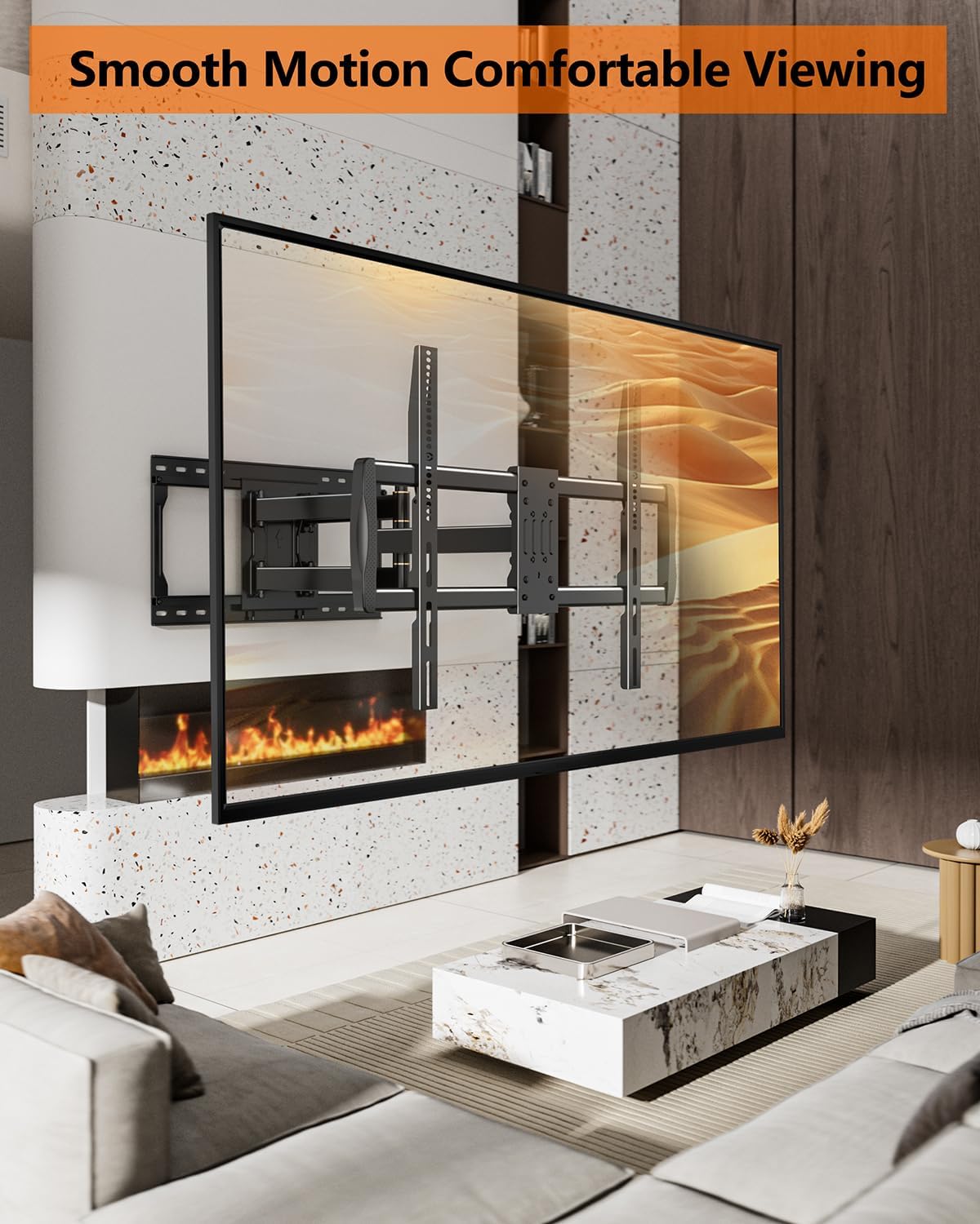 FORGING MOUNT Heavy Duty TV Wall Mount for 42-110" TVs up to 220lbs with 8.2" Sliding Moving for Screen Centering, Full Motion TV Mount Fit 24"-16" Studs with Swivel,Tilt&Level, Max VESA 800x600mm