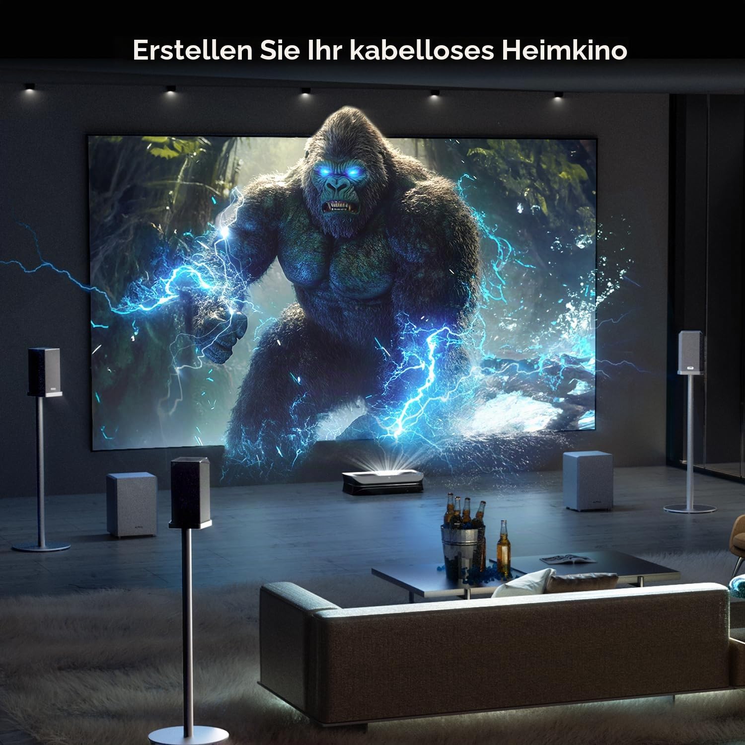 AWOL VISION ThunderBeat 5.5.2 Bodenständer 2er-Pack – Spezielle höhenverstellbare Lautsprecherständer für 5.5.2-Surround-Systeme, stabile Basis & maßgefertigtes Design (max. 4 kg Belastung)