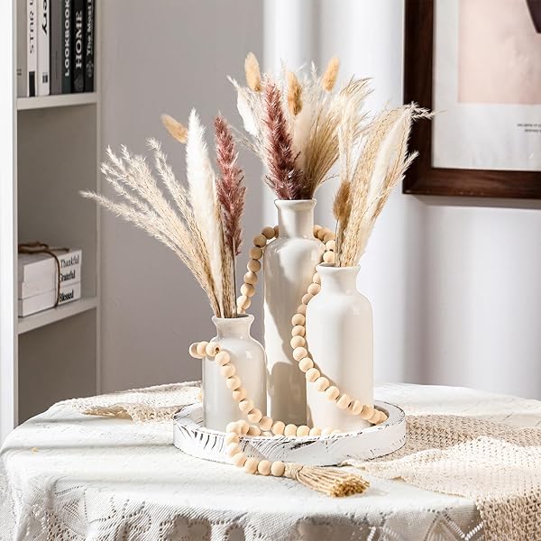 Fresh Summer Table Centerpieces for Bright Seasonal Gatherings 12 Rustic Ceramic Vases with Wooden Tray