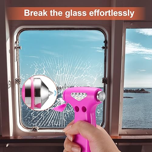 Vista 39 de THINKWORK Martillo de seguridad para el automóvil para regalos de adolescentes y hombres, herramienta de escape de emergencia tres en uno azul