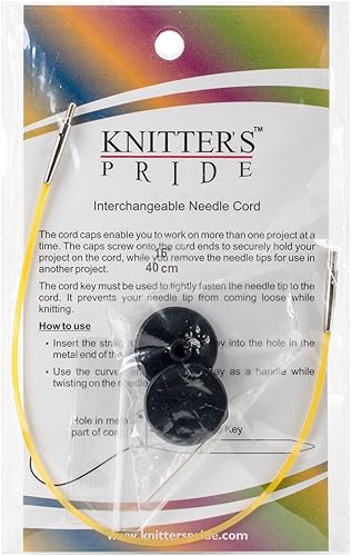 Knitter's Pride Cordones intercambiables, 8 pulgadas (7.9in para hacer aguja IC de 16 pies) - Amarillo
