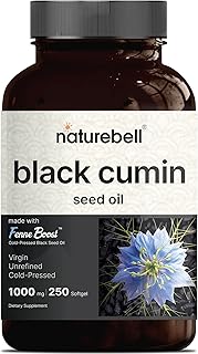 Advanced Unrefined Black Seed Oil, 1000mg Per Serving, 250 Softgels, Cold-Pressed Nigella Sativa, Immune System Booster, C...