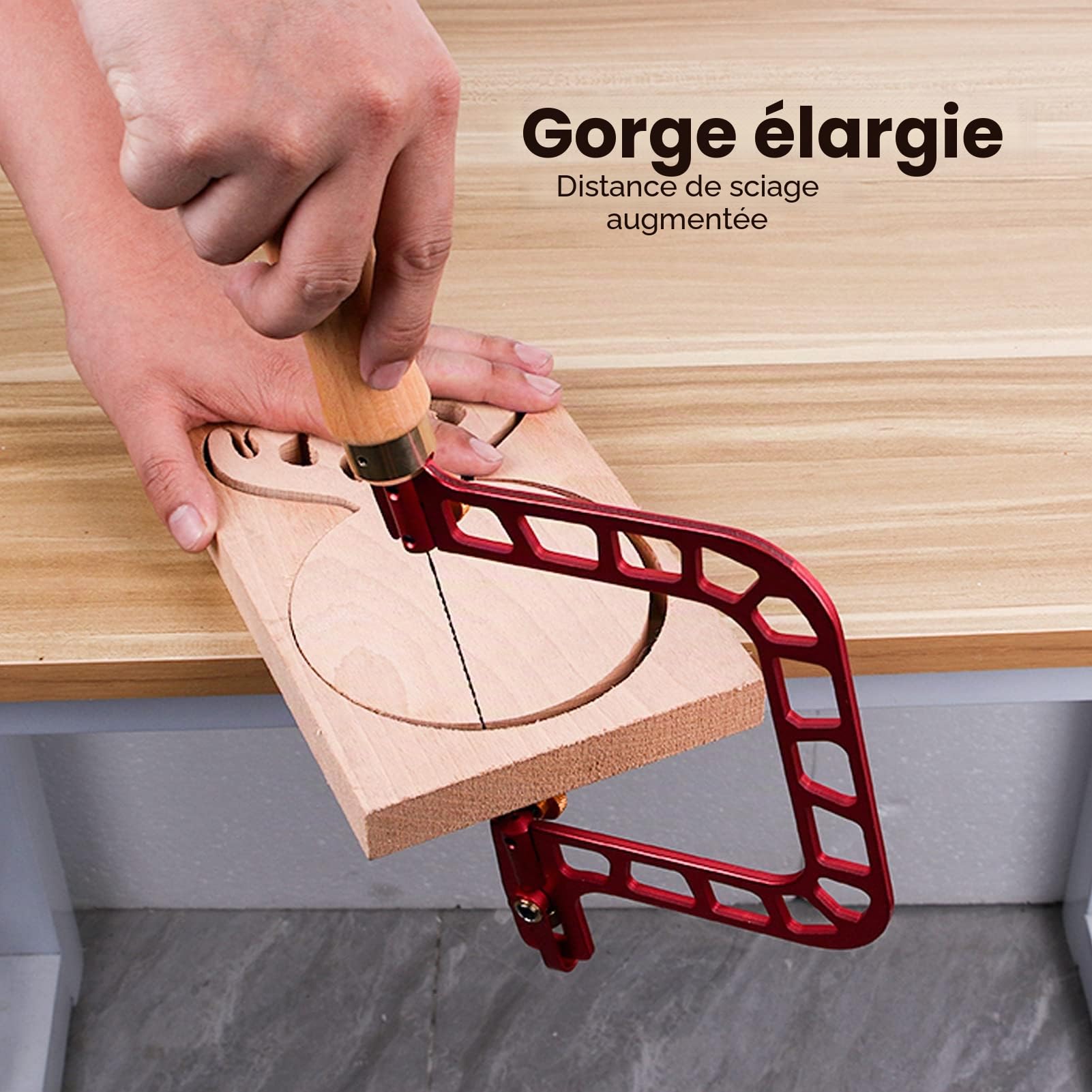Wincal Scie à fil en U 3 pouces multi-usages menuisier scie à tronçonner scie fine bricolage artisanat scie à frette outils à main pour l'artisanat modèle travail du bois