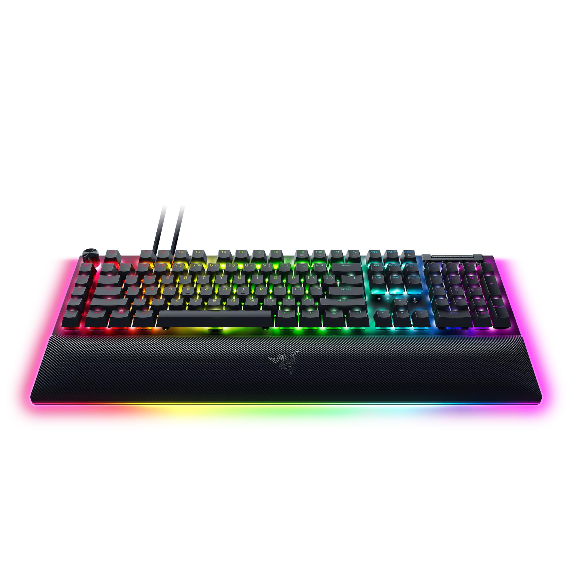 Razer BlackWidow V4 Pro (Switches Jaune) - Clavier Gamer Mécanique Snap Tap (Switches Mécaniques Silencieux, 8 Touches Macro Dédiées, Repose-Poignet en Similicuir) AZERTY Clavier FR | Noir