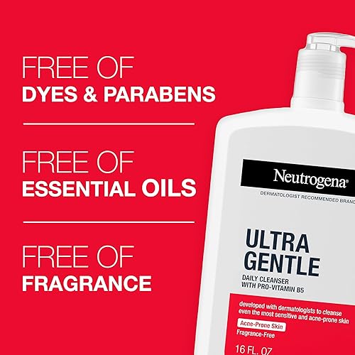 Miniatura 3 de Neutrogena Limpiador facial diario ultra suave con provitamina B5 para pieles sensibles y propensas al acné. Fragancia, tinte, jabón y parabenos,