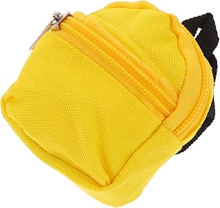 JOINPAYA Mochila para boneca, mochila para casa, acessórios de viagem, acessórios para casa em miniatura, acessórios para casa de bonecas, mini bonecas, mini casa, decoração de poliéster, boneca amarela