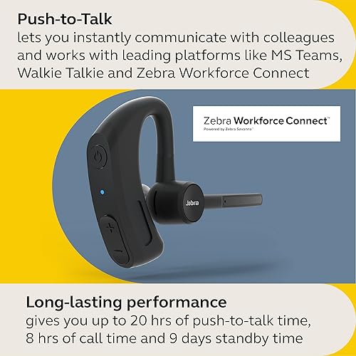 Miniatura 3 de Jabra Realiza 45 auriculares inalámbricos Bluetooth Push-to-Talk (PTT), micrófono con cancelación de ruido, funcionalidad Push-to-Talk, modo