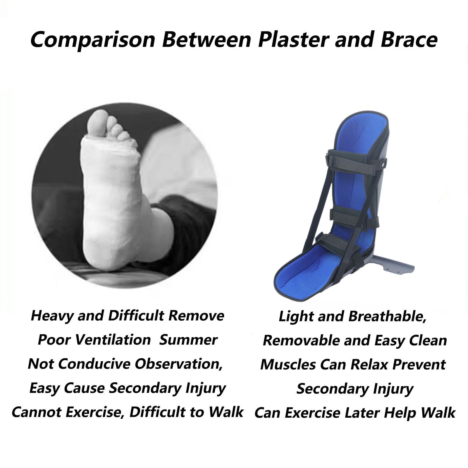Férula Elástica Para Fascitis Plantar, Soporte Suave Para Piernas, Soporte Ajustable Para Piernas, Inmovilizador Ortopédico Para Dormir, Bota Elástica Para Tendinitis De Aquiles Y Dolor De Pie, Talla