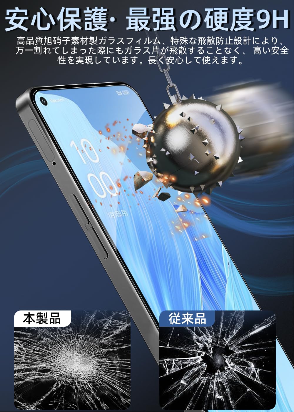 Amazon | 【ブルーライトカット】ZXZone For OPPO Reno 9 A/Reno 7A 用