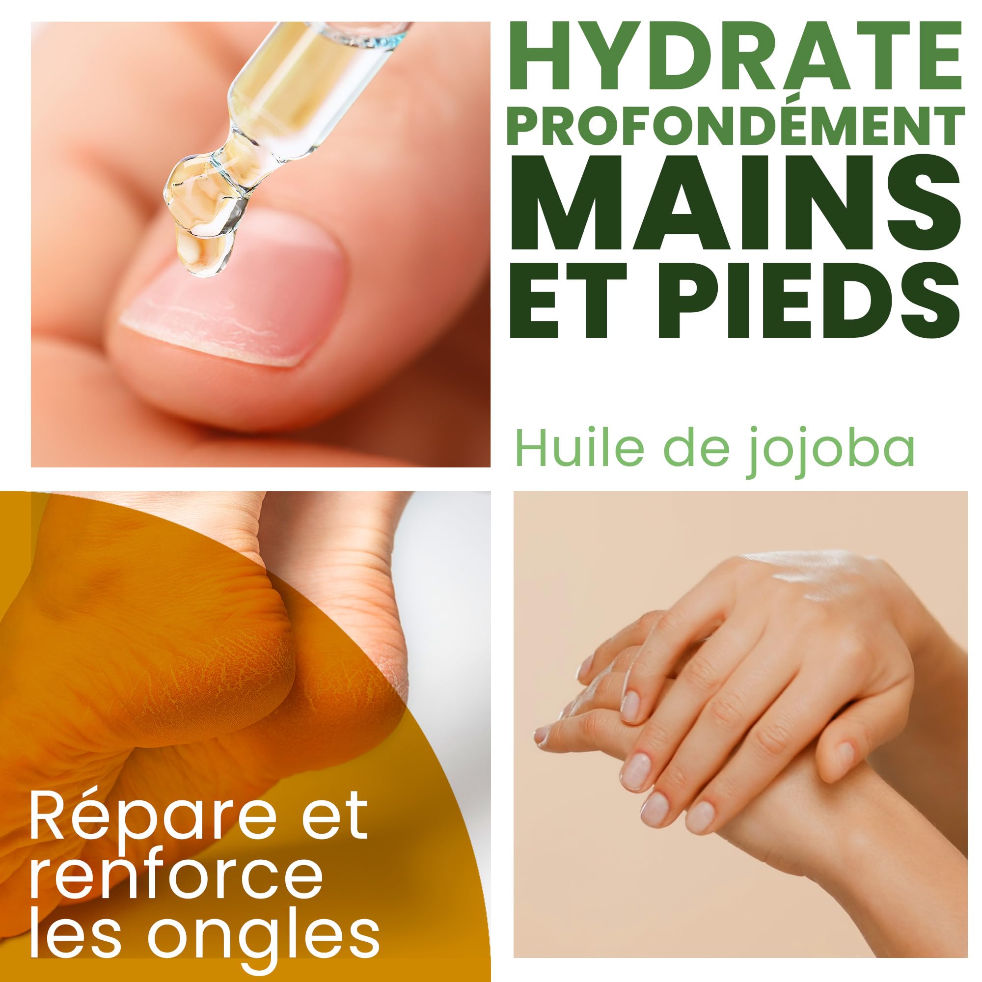 Huile de Jojoba Bio Pure et 100% Naturel: Huile Visage, Hydratant Cheveux et Barbe, Anti Âge, Huile Démaquillante Visage, Sérum Cils, Huile Cuticules Ongles, Soin Peau Atopique - 1000 ml 1 L